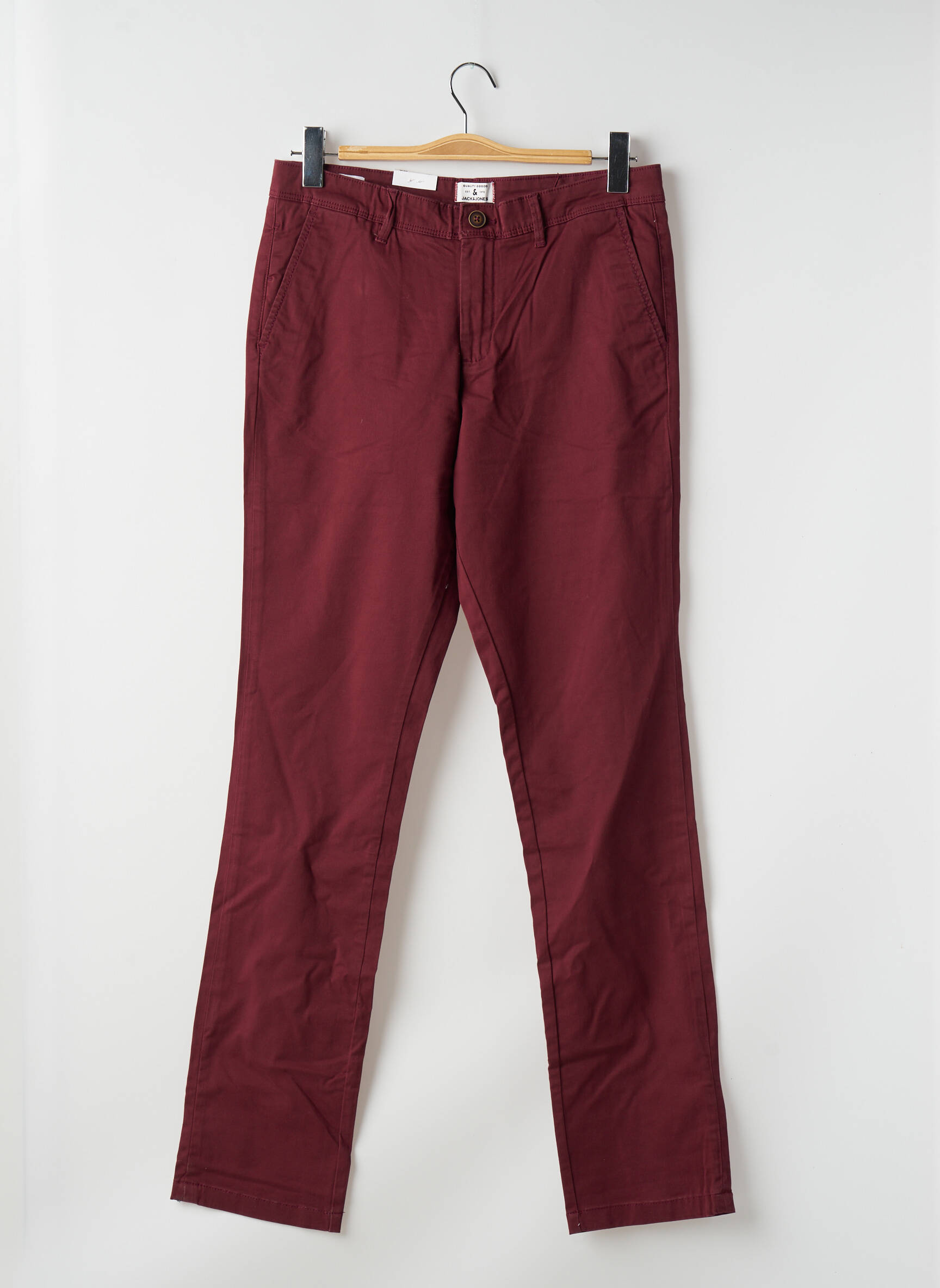 Chino kelnė popelinos audinys, kuris pasižymi lygiu ir tankiu paviršiumi. normala dydis raudona JACK & JONES vyras