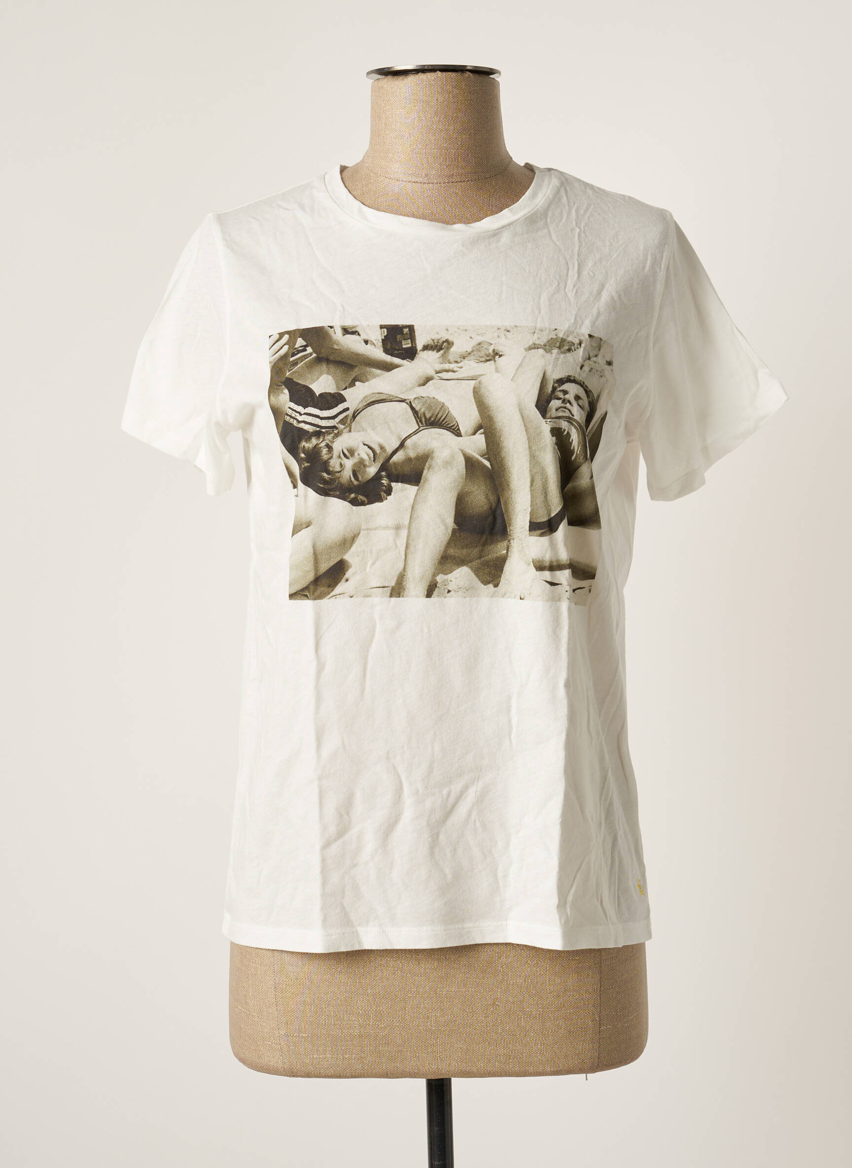 T-marškinys baltas BELLEROSE moteris