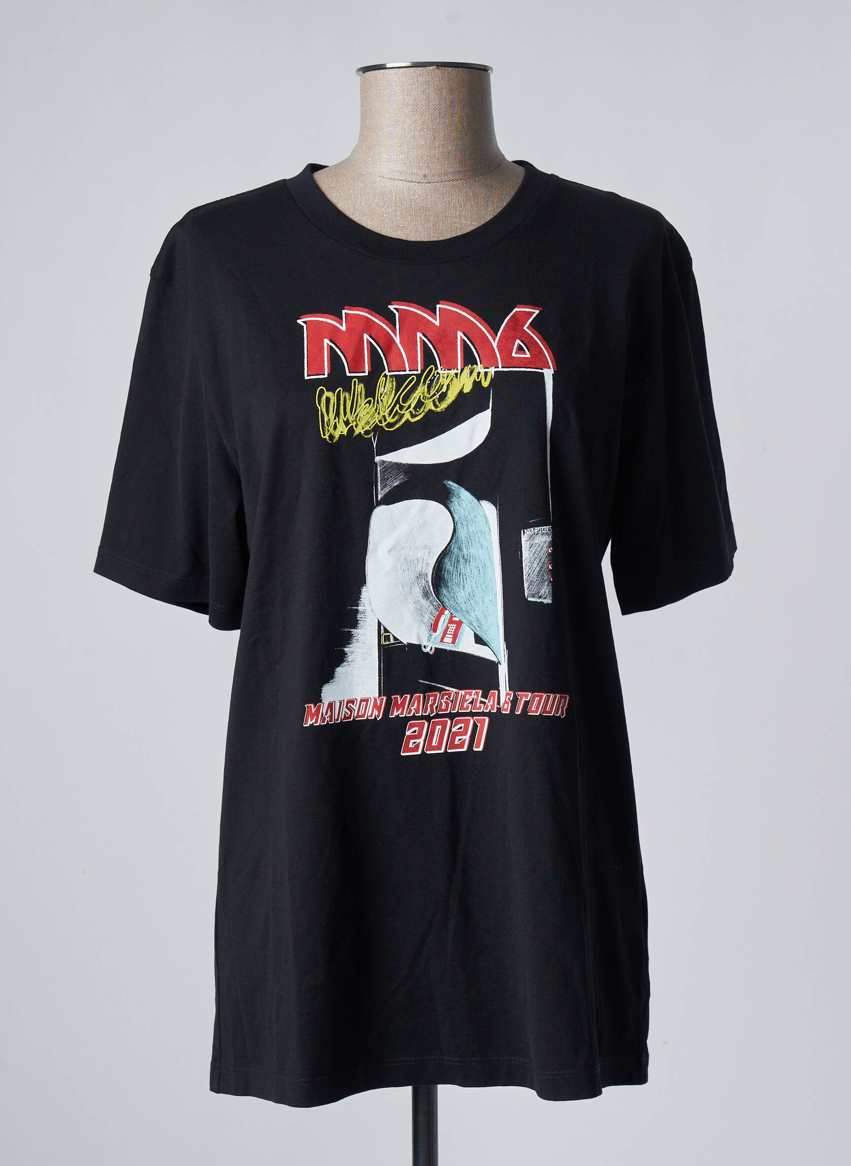 T-marškinys juodas MAISON MARTIN MARGIELA moteris
