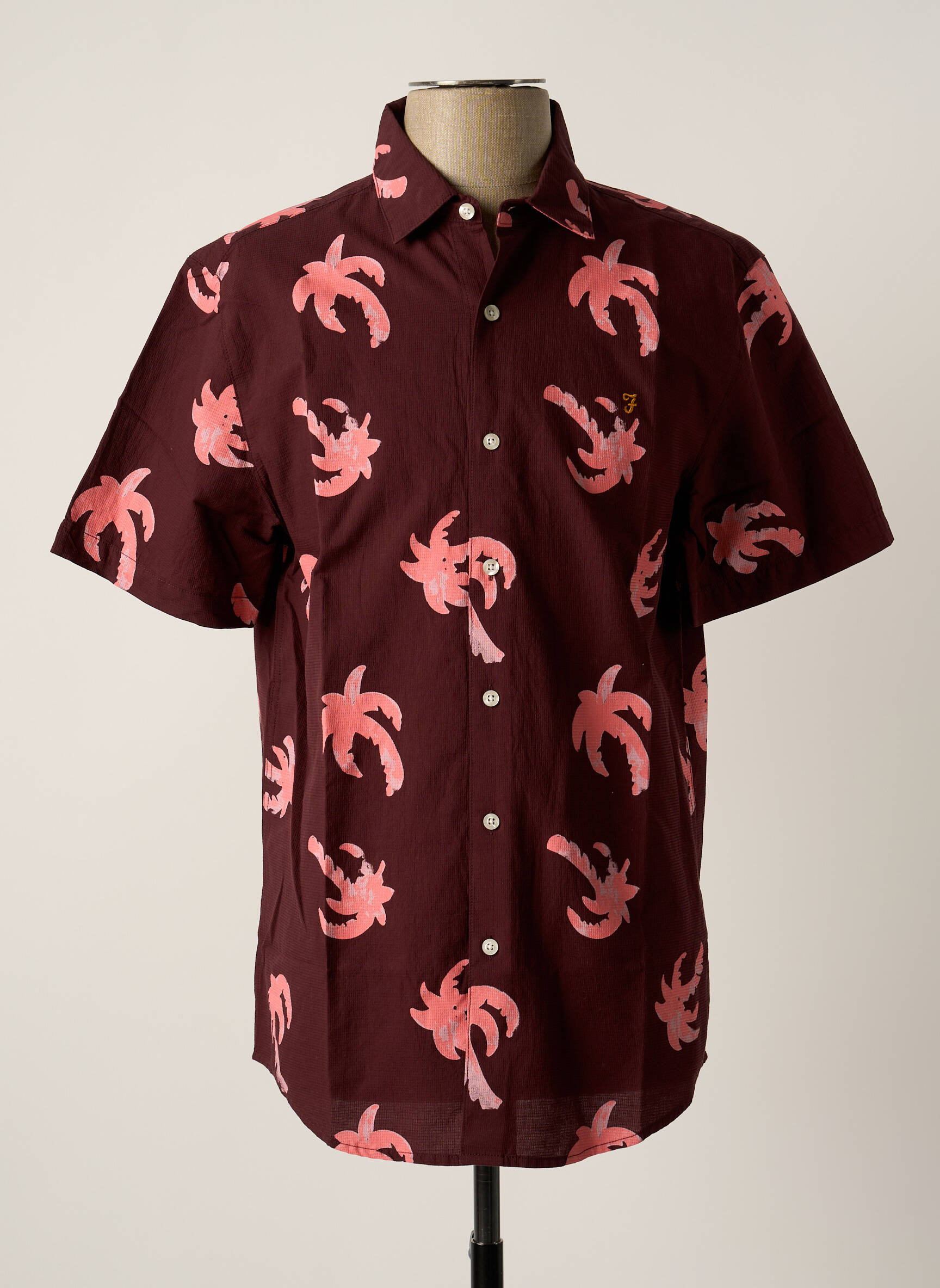 Trumpa rankovė marškiniai violetinis FARAH vyras