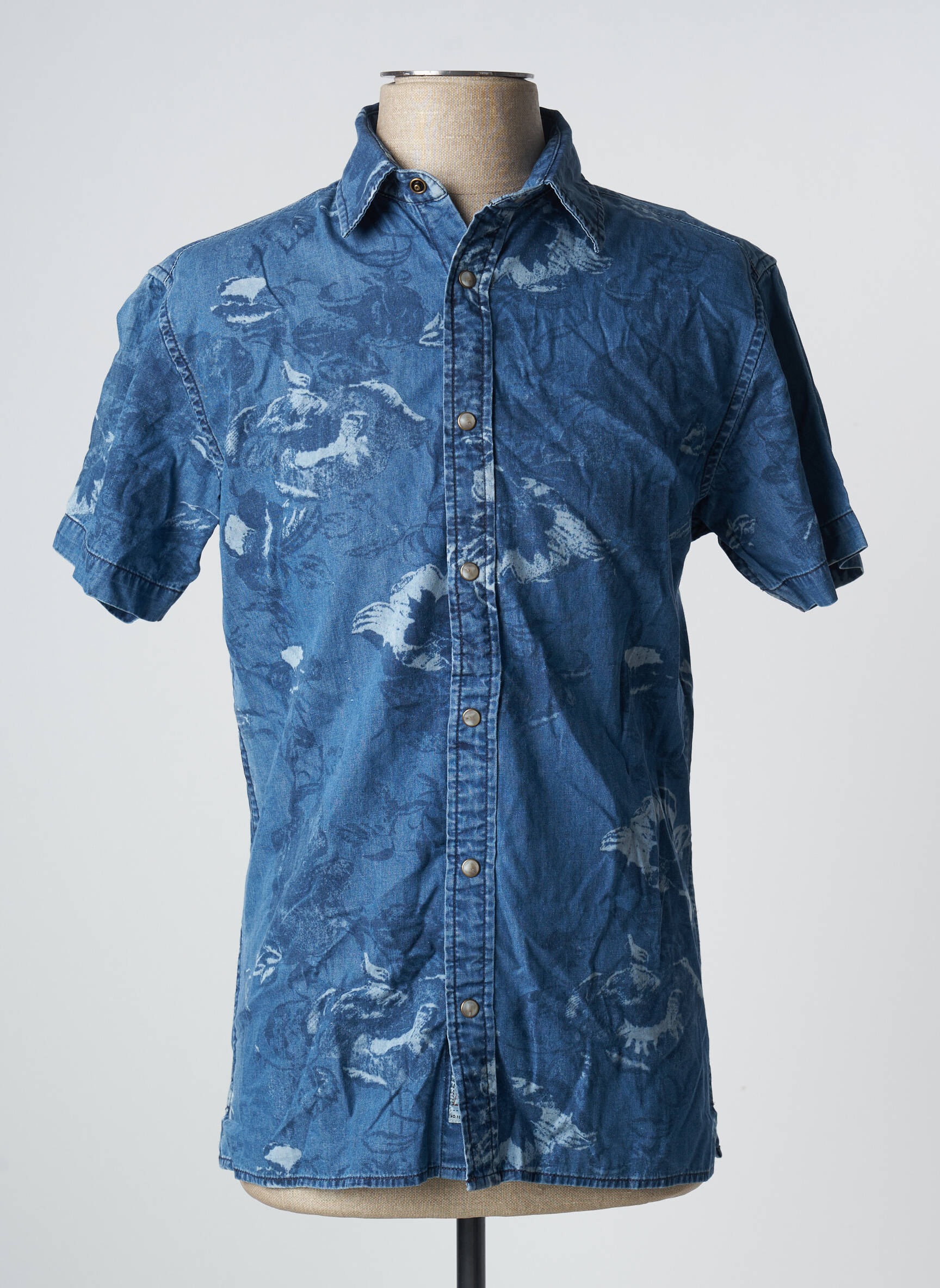 Trumpa rankovė marškiniai mėlyna JACK & JONES vyras