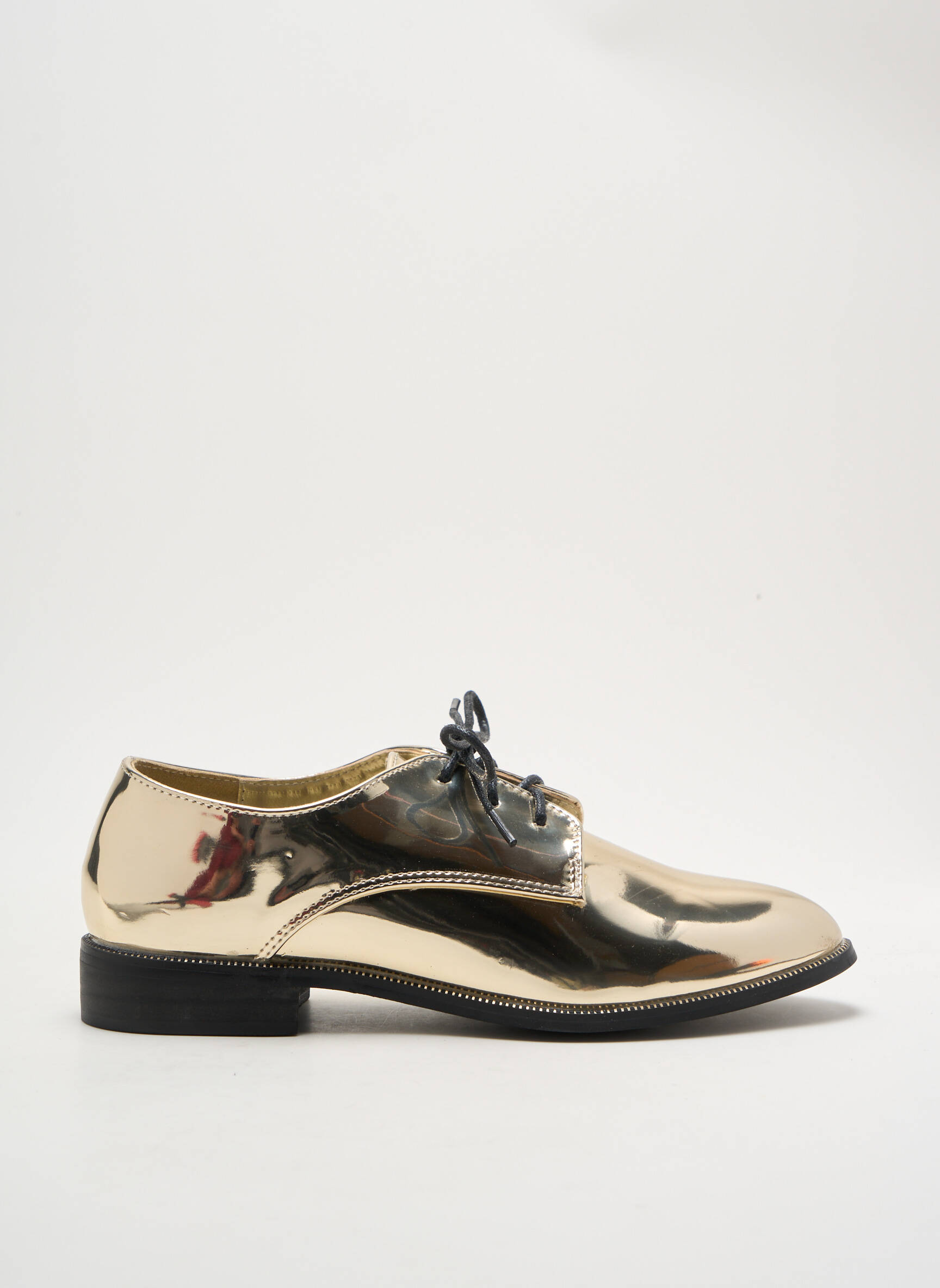 Derbiai lygus medžiaga plokščias kulnas iki 3 cm auksas I LOVE SHOES moteris
