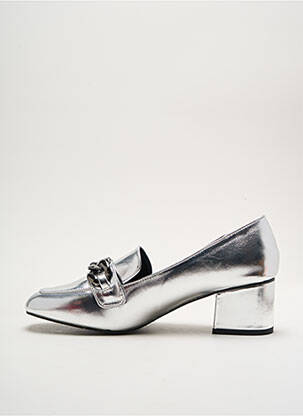 Mokasīnai lygus audinys kulnas nuo 4 iki 6 cm sidabrinė I LOVE SHOES moteris