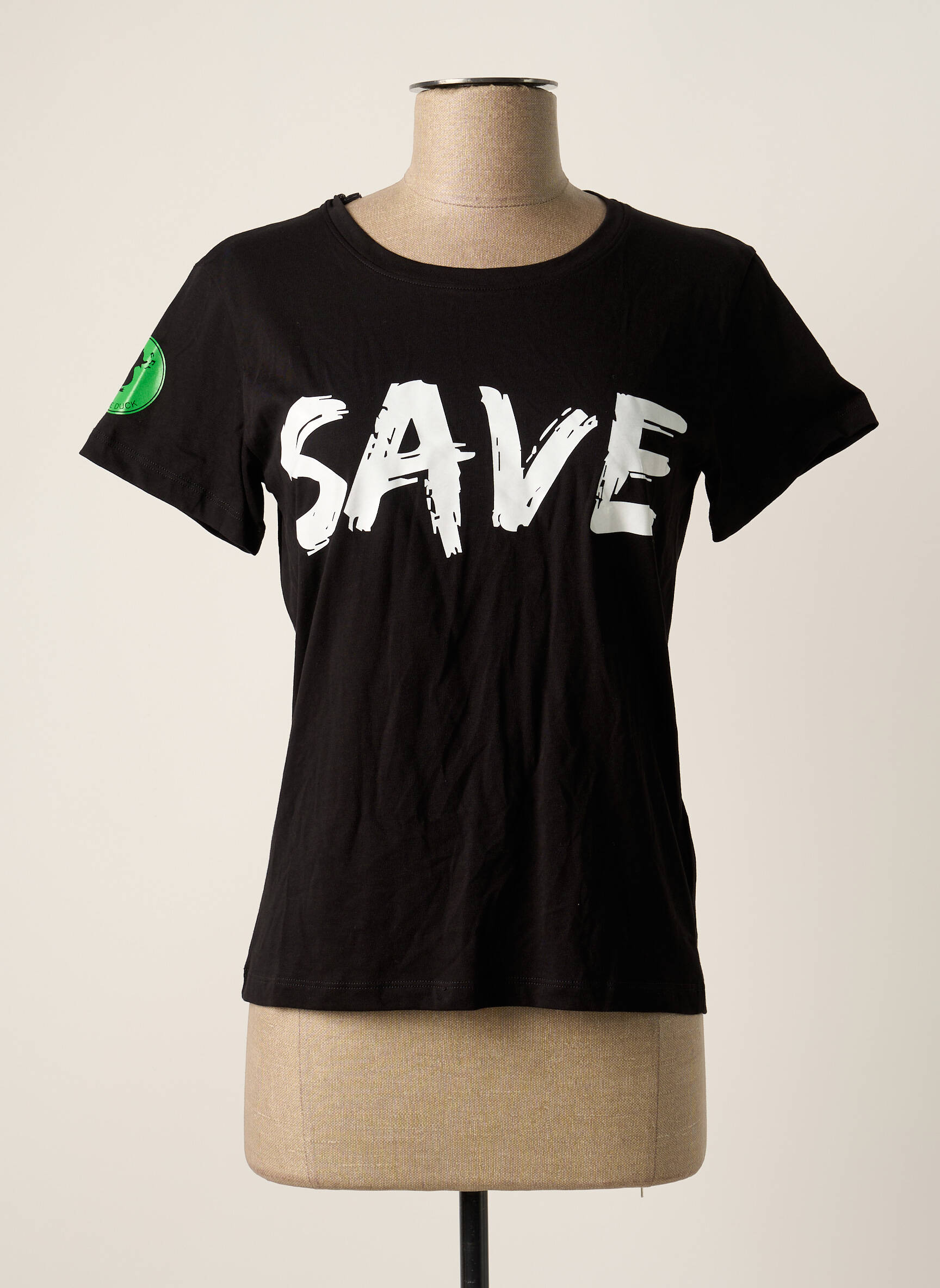T-marškinys juodas SAVE THE DUCK moteris