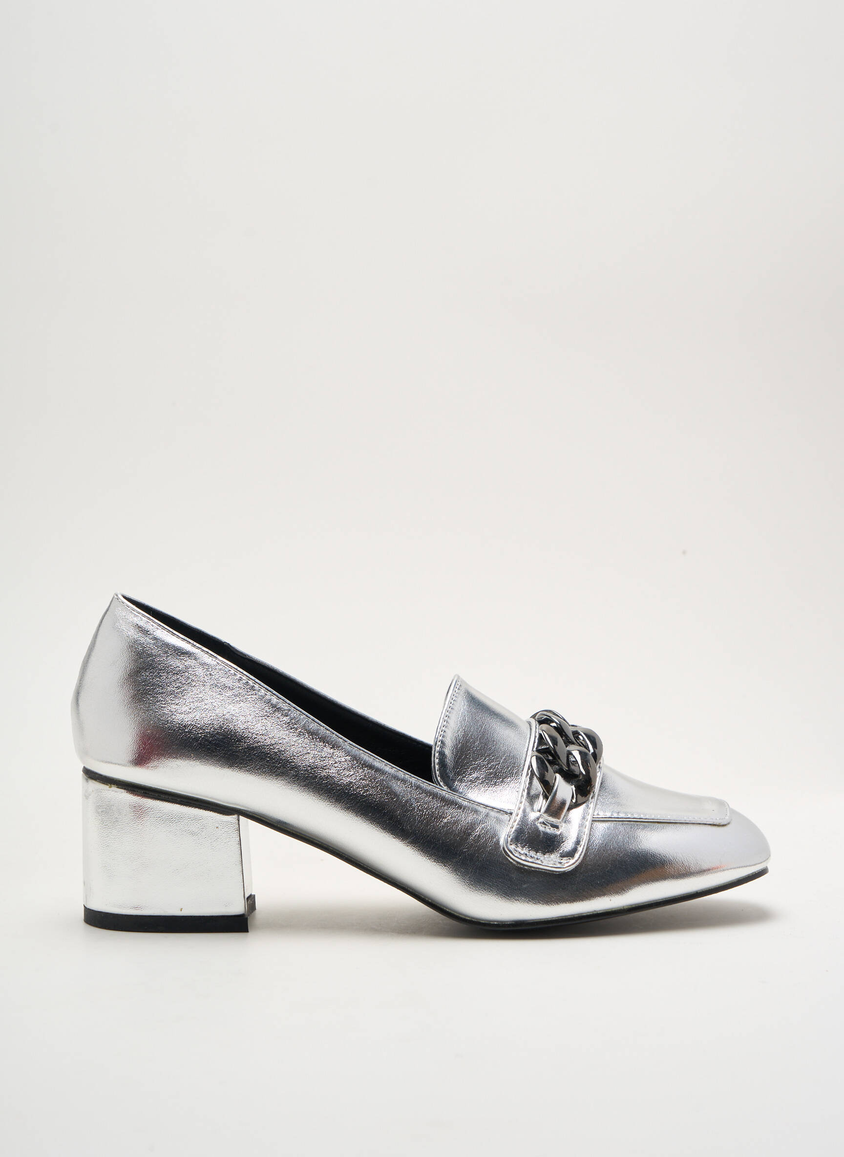 Mokasīnai kvadratinis kulnas nuo 4 iki 6 cm sidabrinė I LOVE SHOES moteris