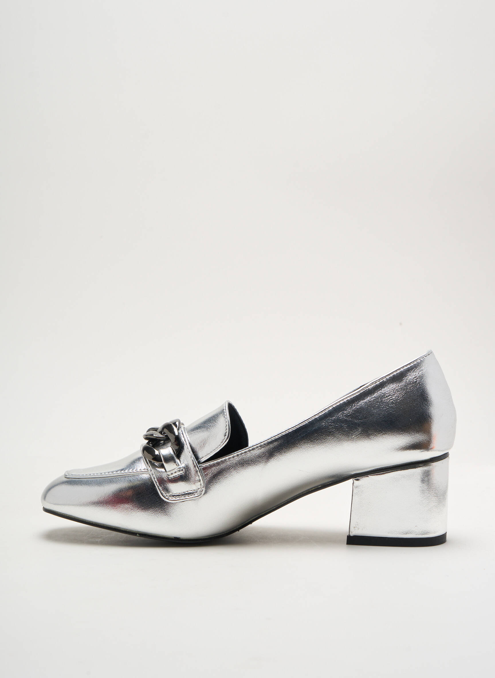 Mokasīnai kvadratinis kulnas nuo 4 iki 6 cm sidabrinė I LOVE SHOES moteris