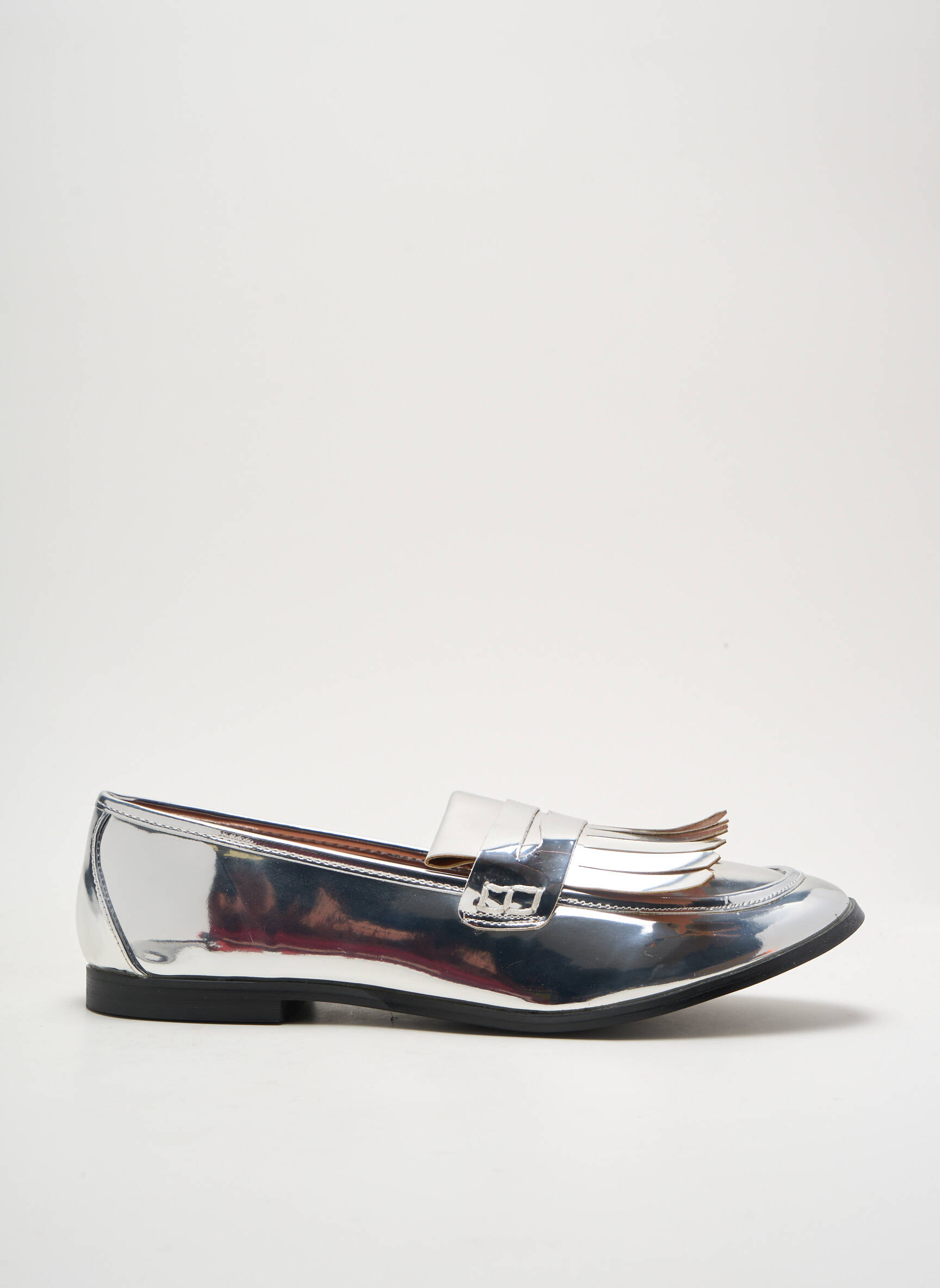 Mokasīnai lygus medžiaga plokščias kulnas iki 3 cm sidabrinė I LOVE SHOES moteris