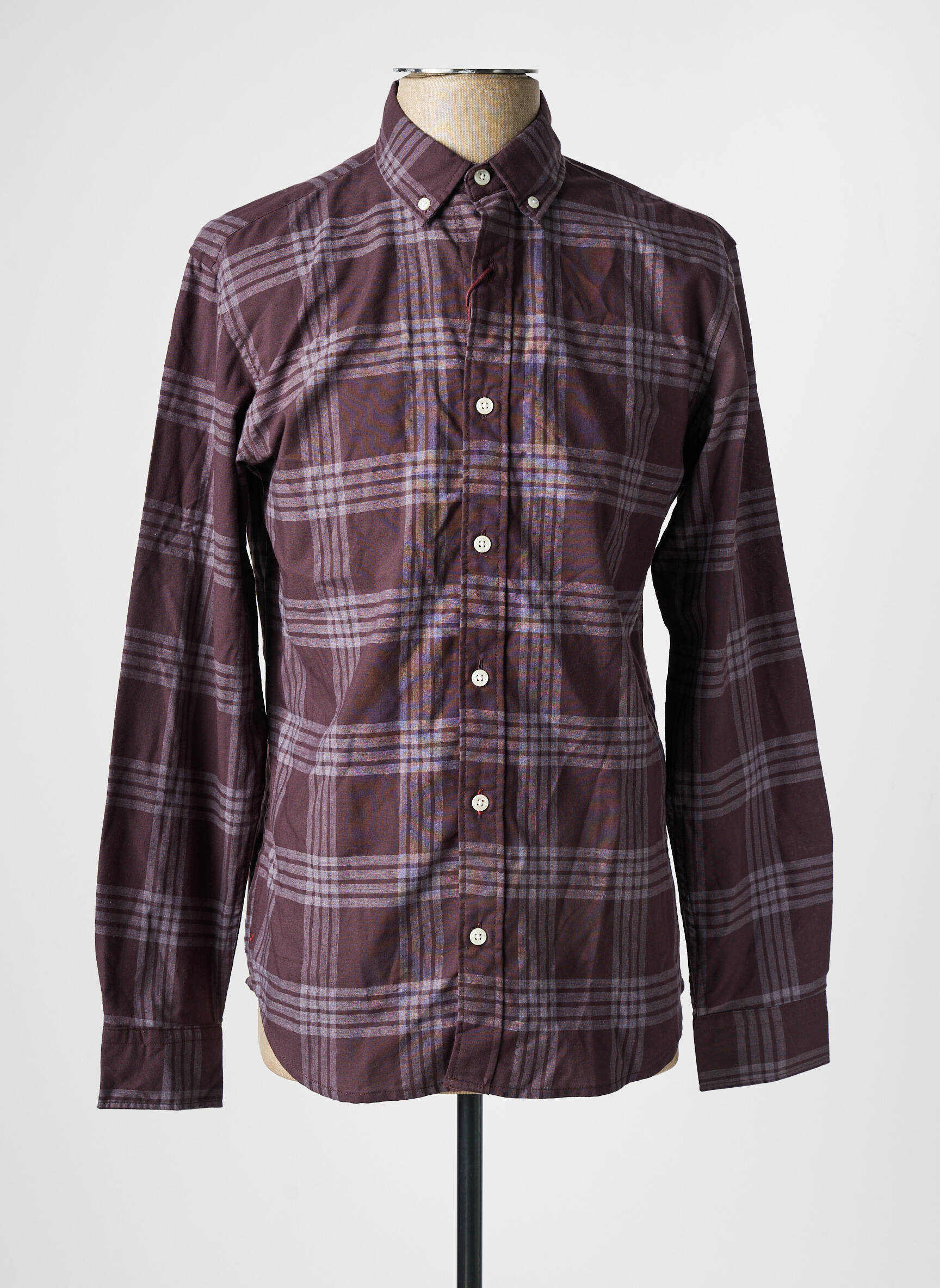 Ilgomis rankovėmis marškinys violetinis JACK & JONES vyras