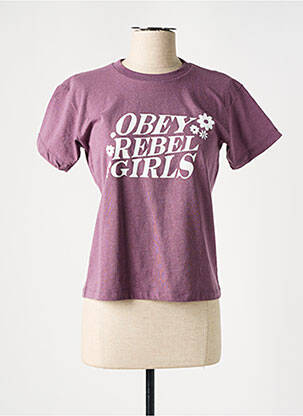 T-marškinys violetinis OBEY moteris