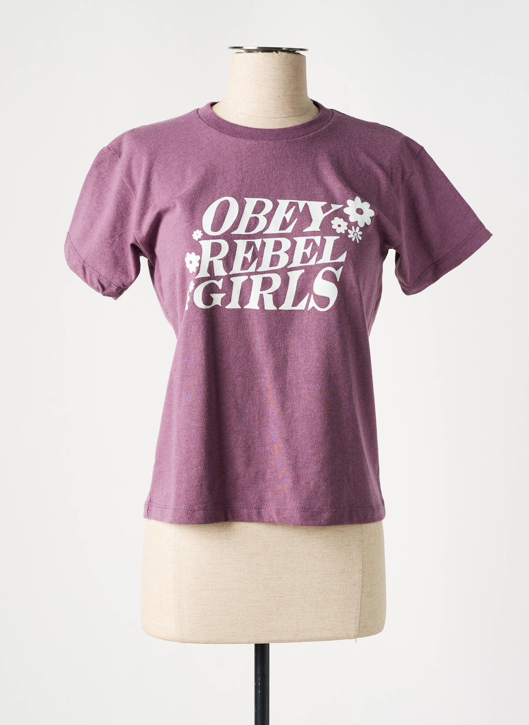 T-marškinys violetinis OBEY moteris