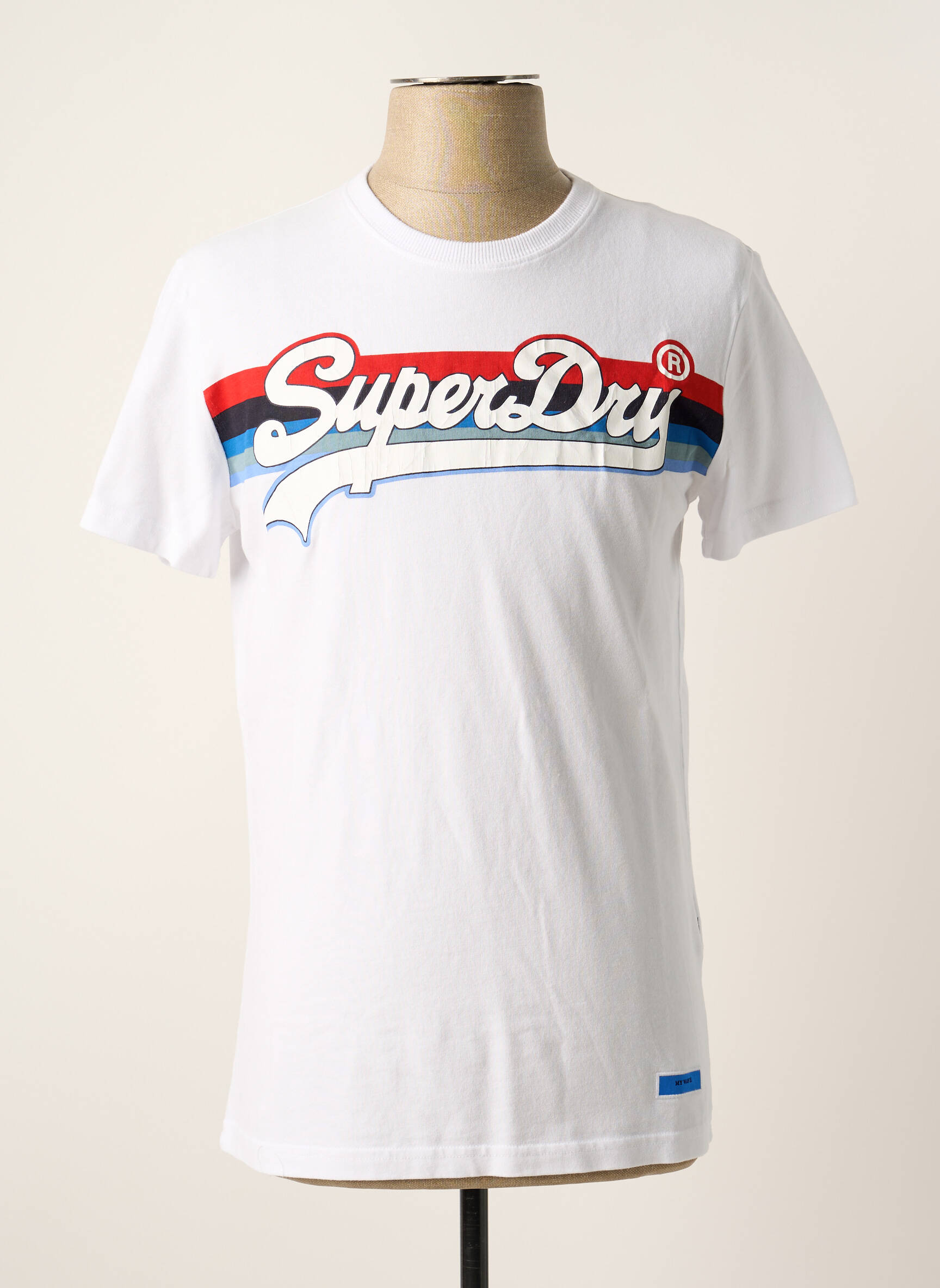 T-marškinys baltas SUPERDRY vyras