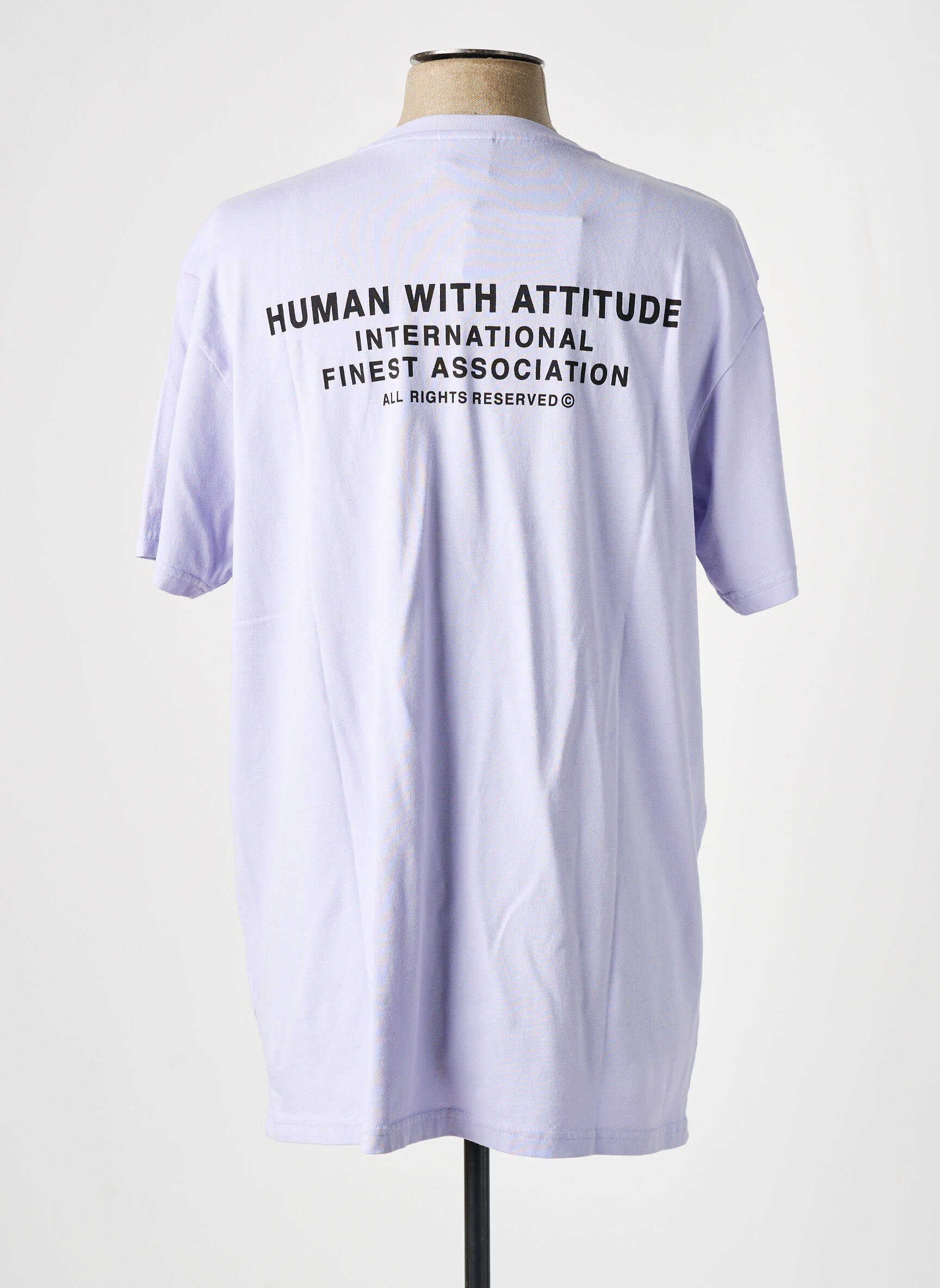 T-marškinys violetinis HUMAN WITH ATTITUDE vyras