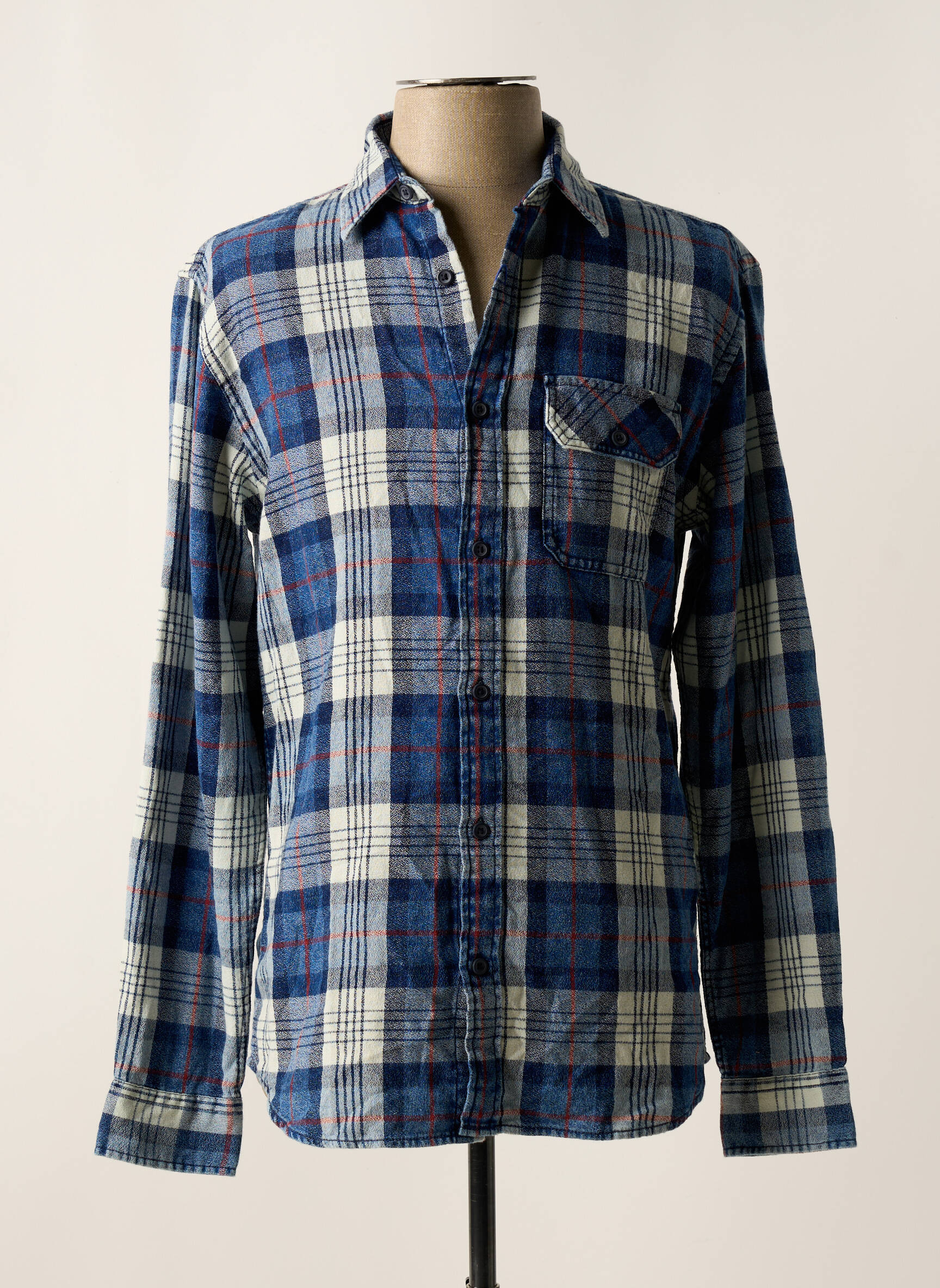 Ilgomis rankovėmis marškinys mėlyna JACK & JONES vyras
