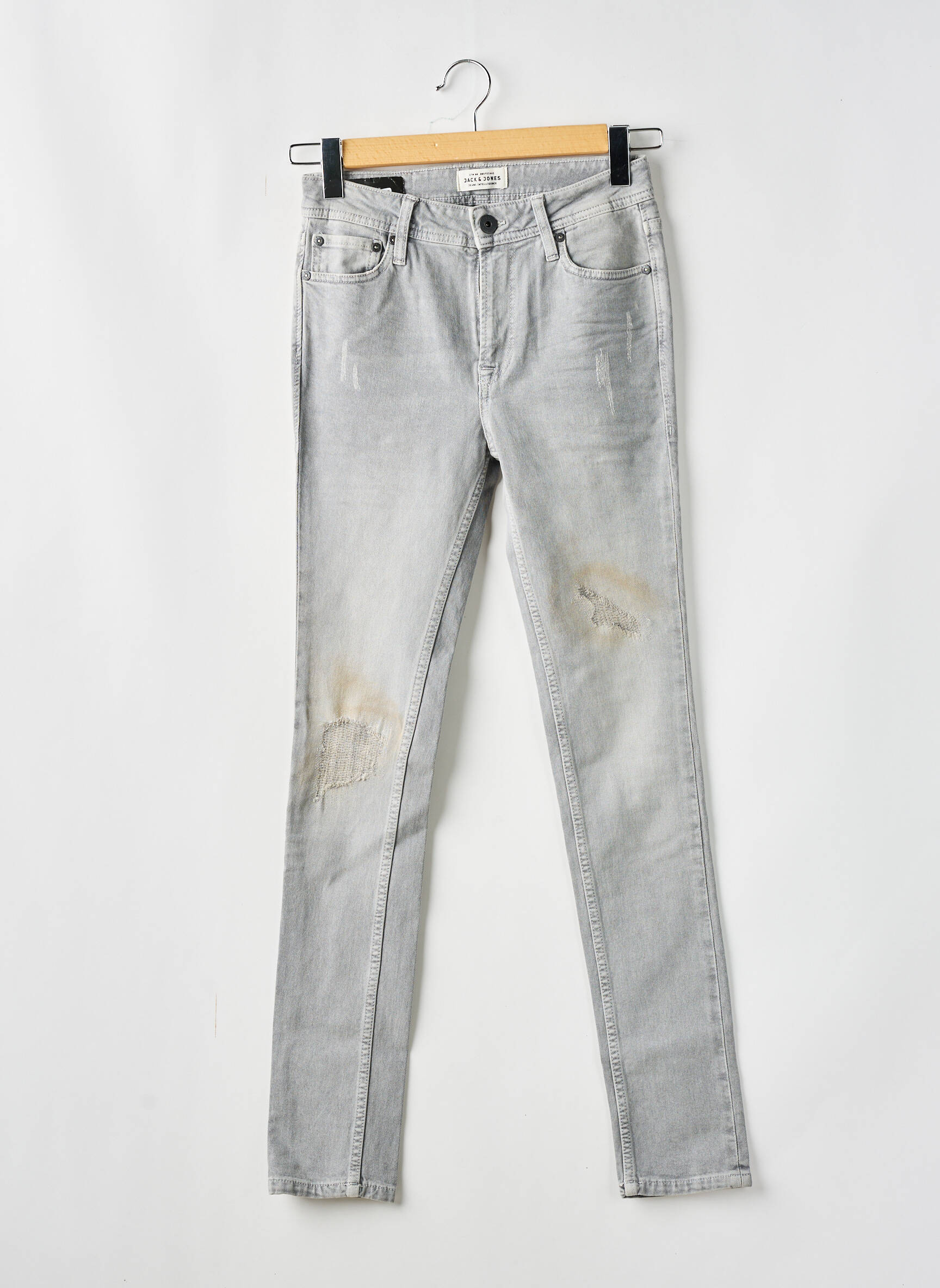 Lieknos džinsai pilka JACK & JONES vyras