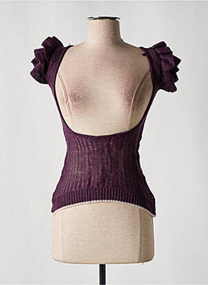 Megztinis centrinė iškirptė trumpas rankovės violetinis MISS SIXTY moteris