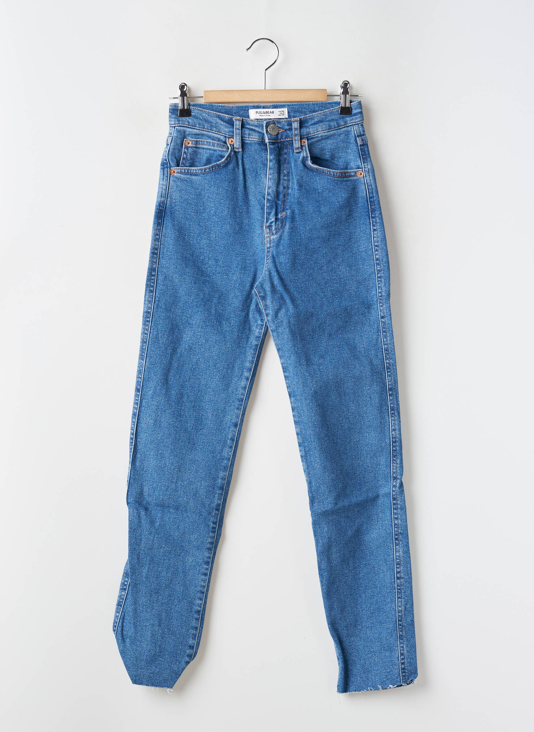 Mama džinsai  aukšta talija mėlyna PULL & BEAR moteris