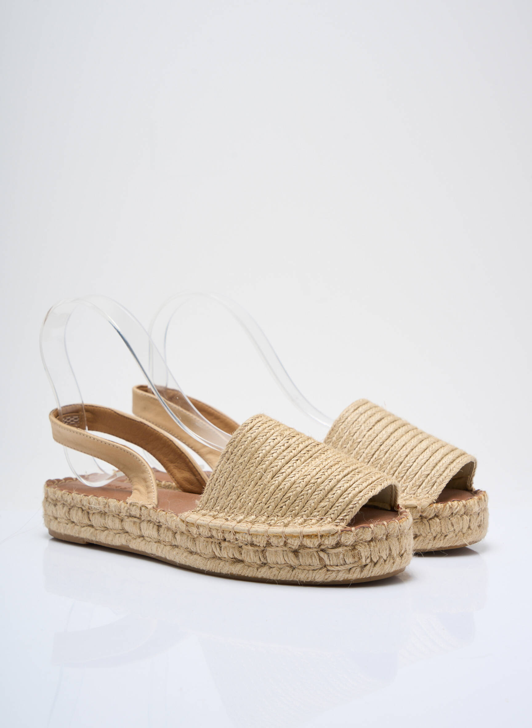 Espadrilės atvira pabaiga plokščias kulnas iki 3 cm bežinis ALOHAS moteris