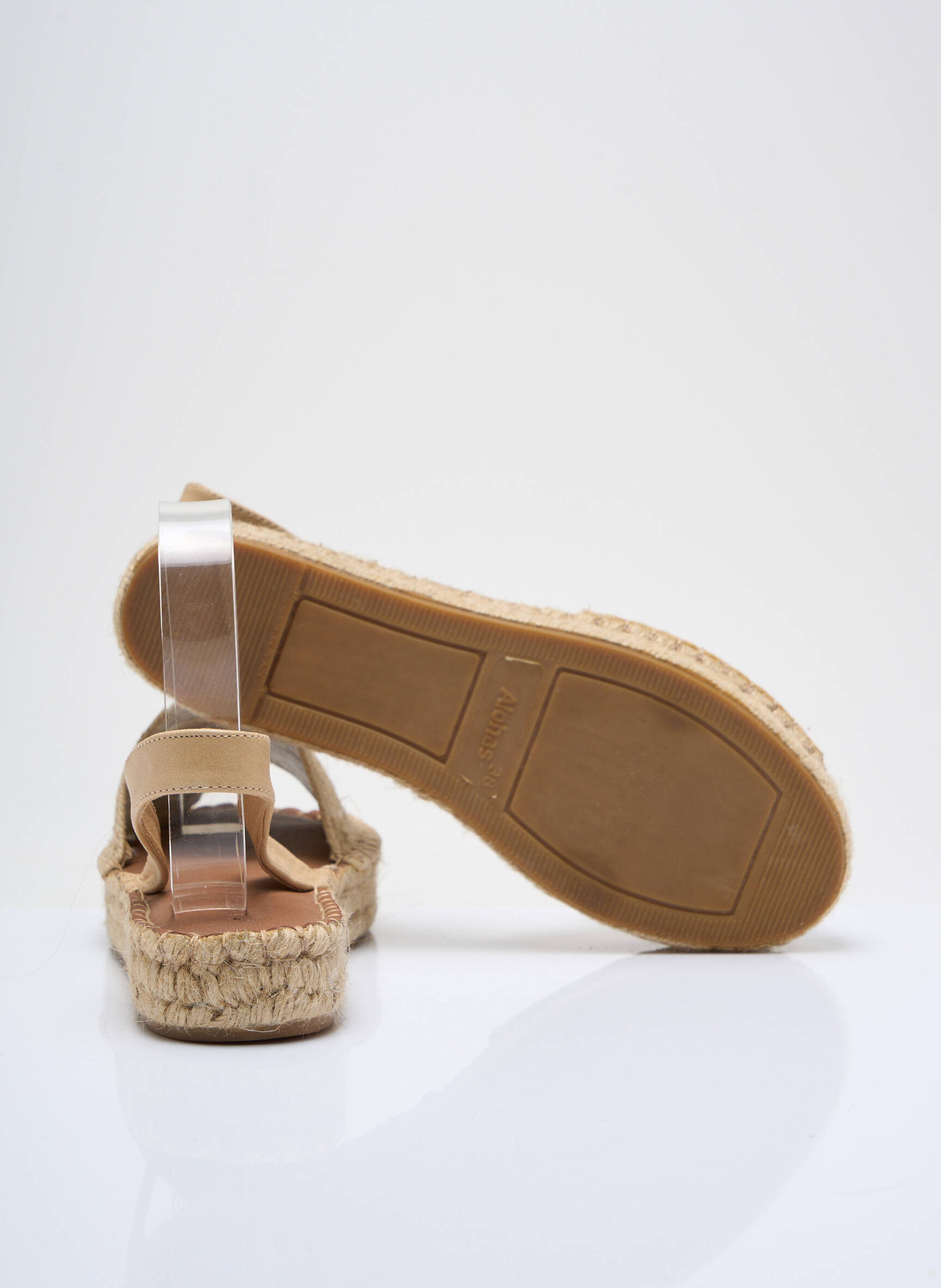 Espadrilės atvira pabaiga plokščias kulnas iki 3 cm bežinis ALOHAS moteris