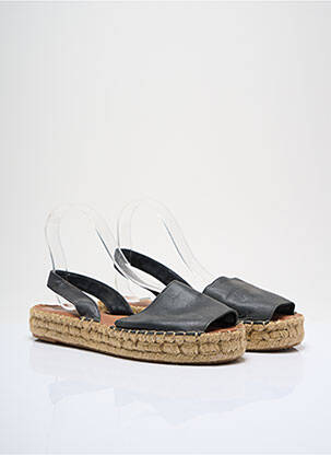 Espadrilės satino audinys plokščias kulnas iki 3 cm juodas ALOHAS moteris