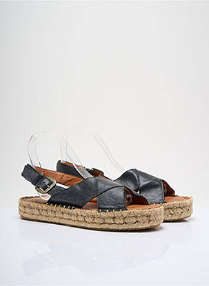 Espadrilės satino audinys plokščias kulnas iki 3 cm juodas ALOHAS moteris
