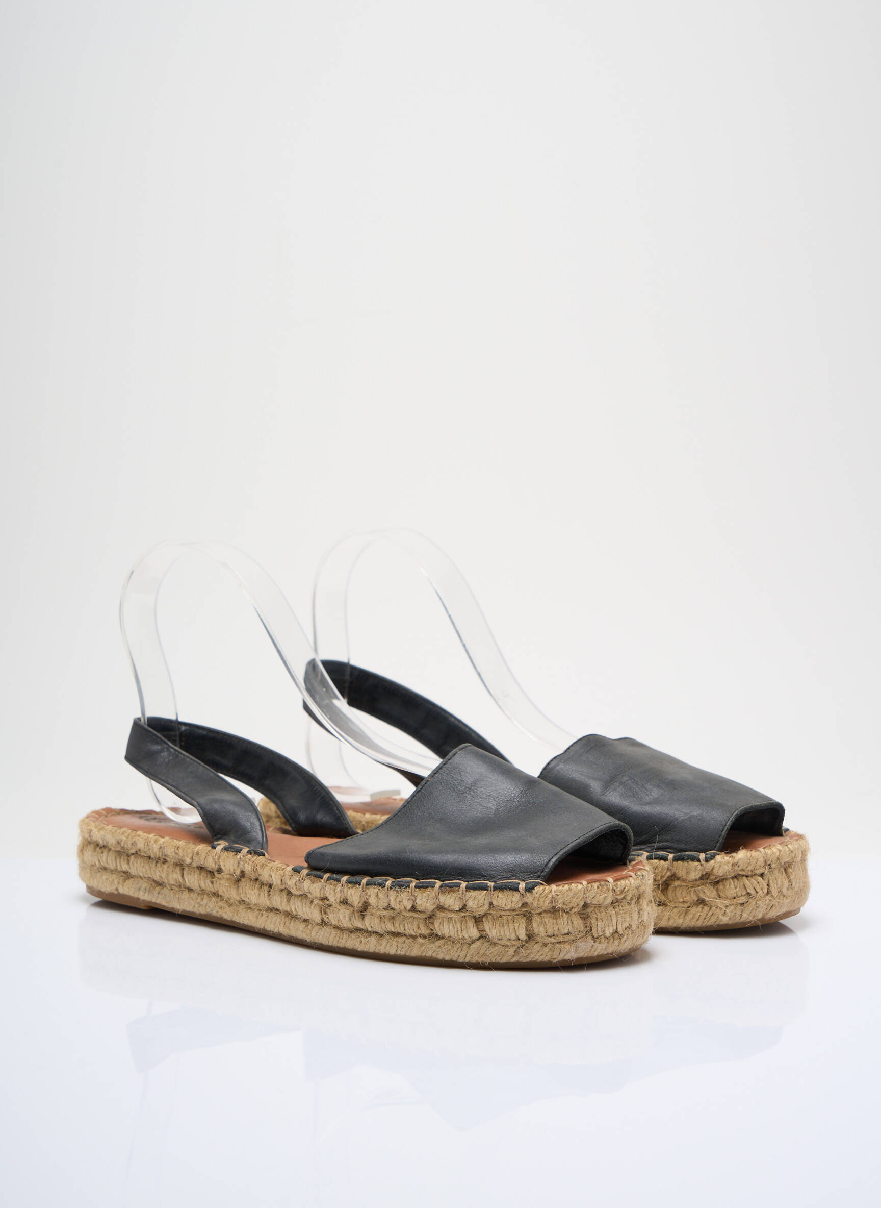 Espadrilės satino audinys plokščias kulnas iki 3 cm juodas ALOHAS moteris