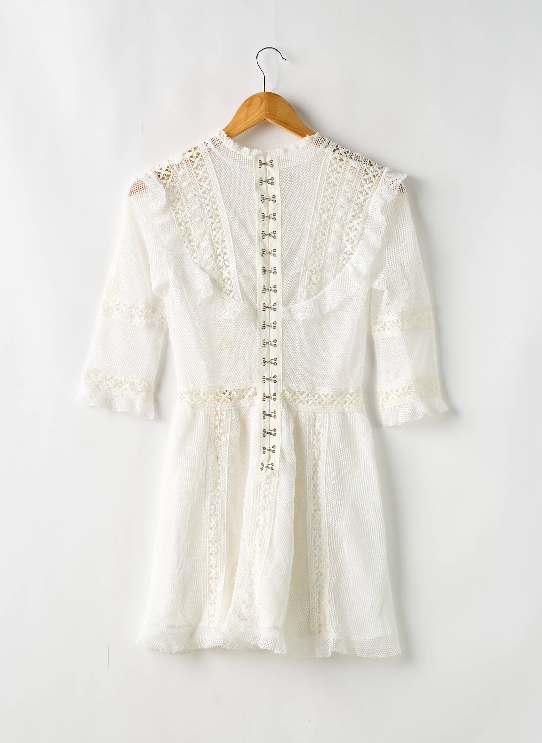 Trumpa suknelė 3/4 rankovės 3/4 rankovės baltas FOR LOVE & LEMONS moteris