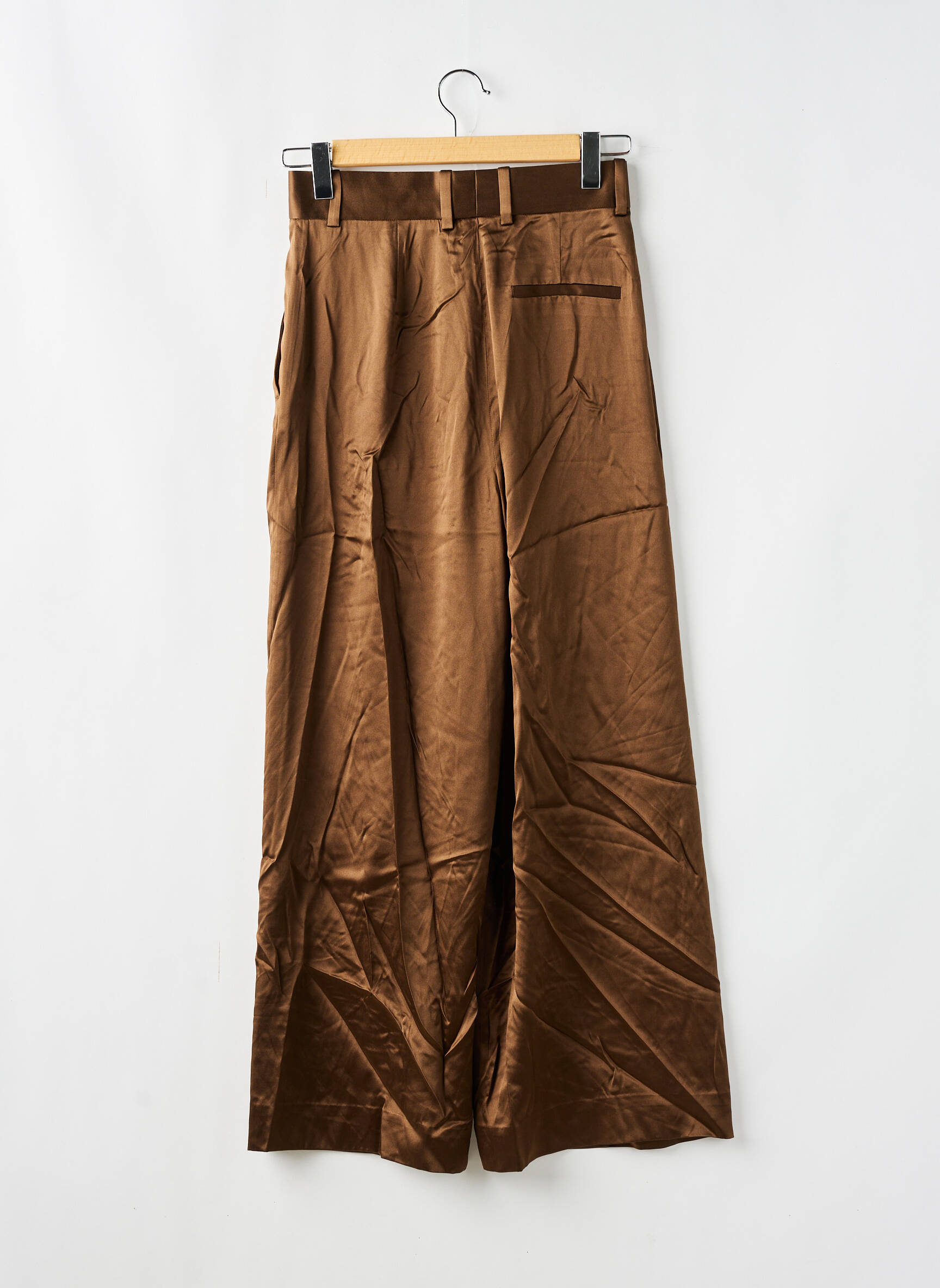Platus kelnes pincetų dydis aukšta talija rudas LILY SILK moteris