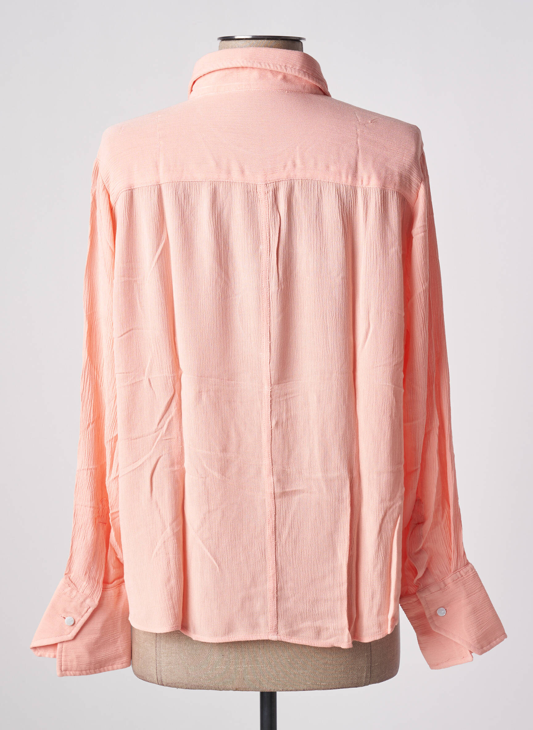 Moteriškas marškinys sklandi forma ilgos rankovės rožinė BRUNO SAINT HILAIRE moteris