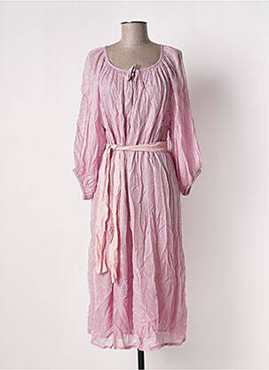 Pusilgių suknelė 3/4 rankovės 3/4 rankovės rožinė SUNDRESS moteris