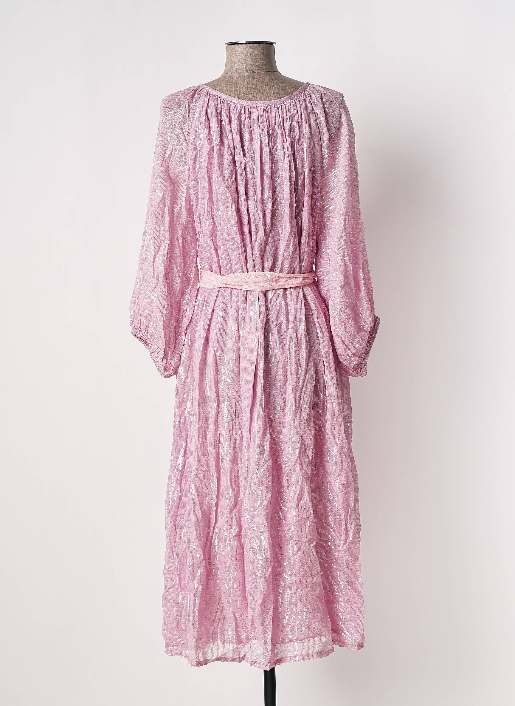 Pusilgių suknelė 3/4 rankovės 3/4 rankovės rožinė SUNDRESS moteris