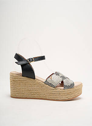 Espadrilės satino audinys kulnas nuo 4 iki 6 cm juodas AZUL BLUE moteris