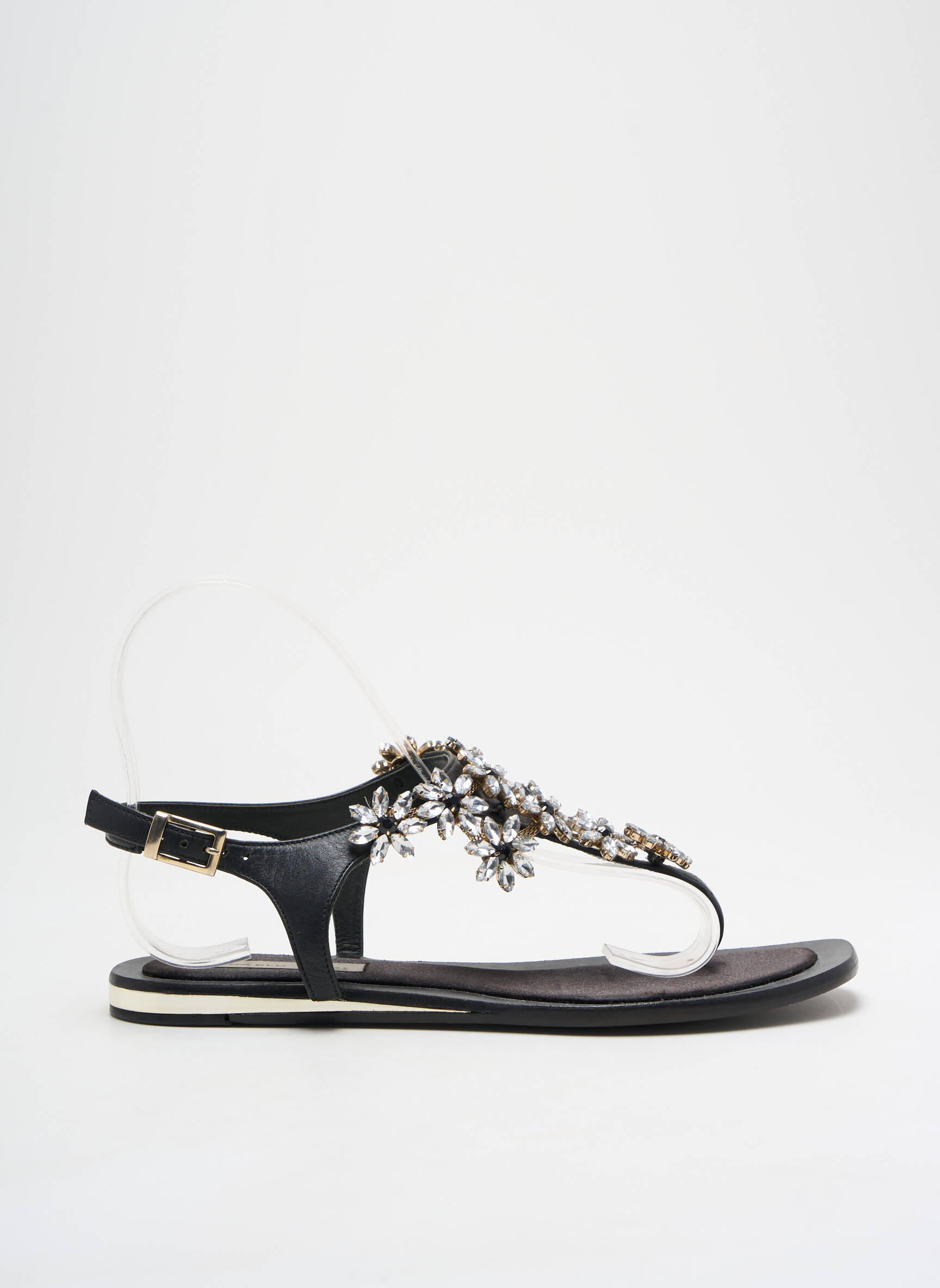 Šlepetės satino audinys plokščias kulnas iki 3 cm juodas TOSCA BLU SHOES moteris