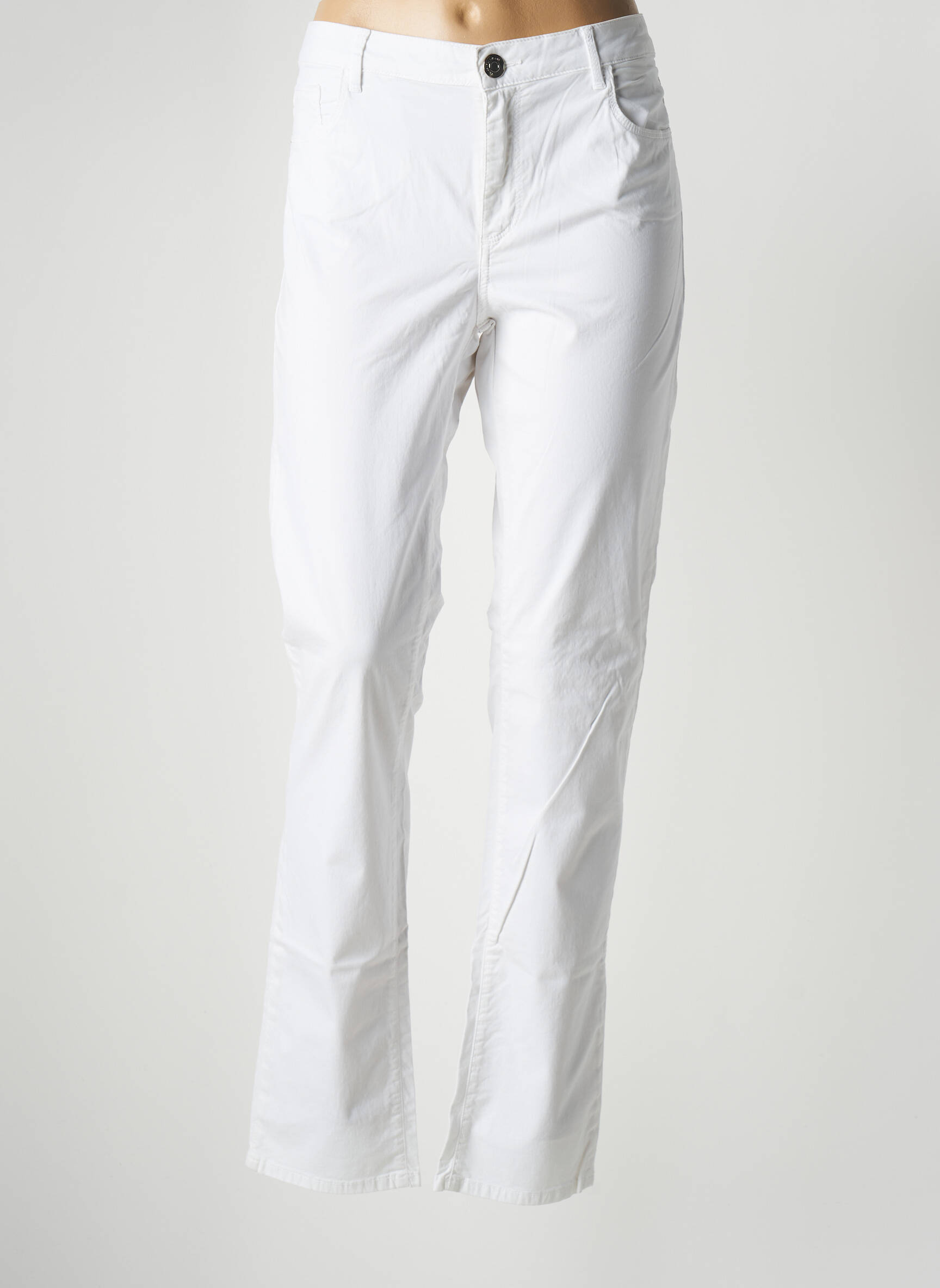 Lieknos kelnės popelinos audinys, kuris pasižymi lygiu ir tankiu paviršiumi. normala dydis baltas TRUSSARDI JEANS moteris