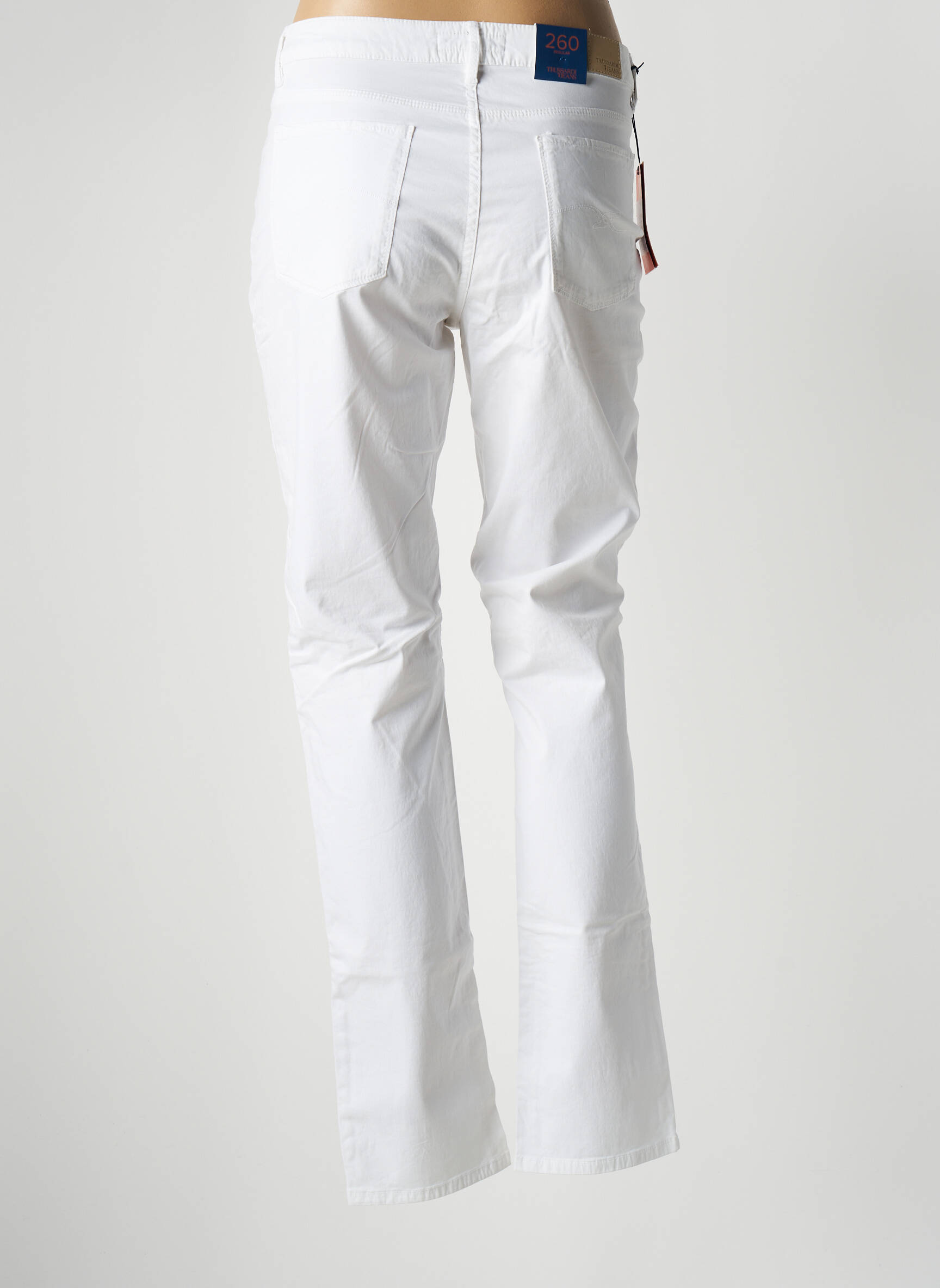 Lieknos kelnės popelinos audinys, kuris pasižymi lygiu ir tankiu paviršiumi. normala dydis baltas TRUSSARDI JEANS moteris