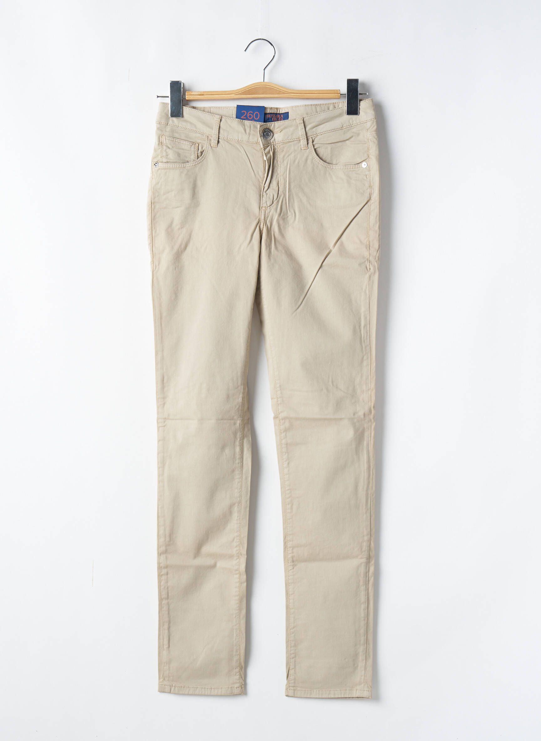Lieknos kelnės popelinos audinys, kuris pasižymi lygiu ir tankiu paviršiumi. normala dydis bežinis TRUSSARDI JEANS moteris