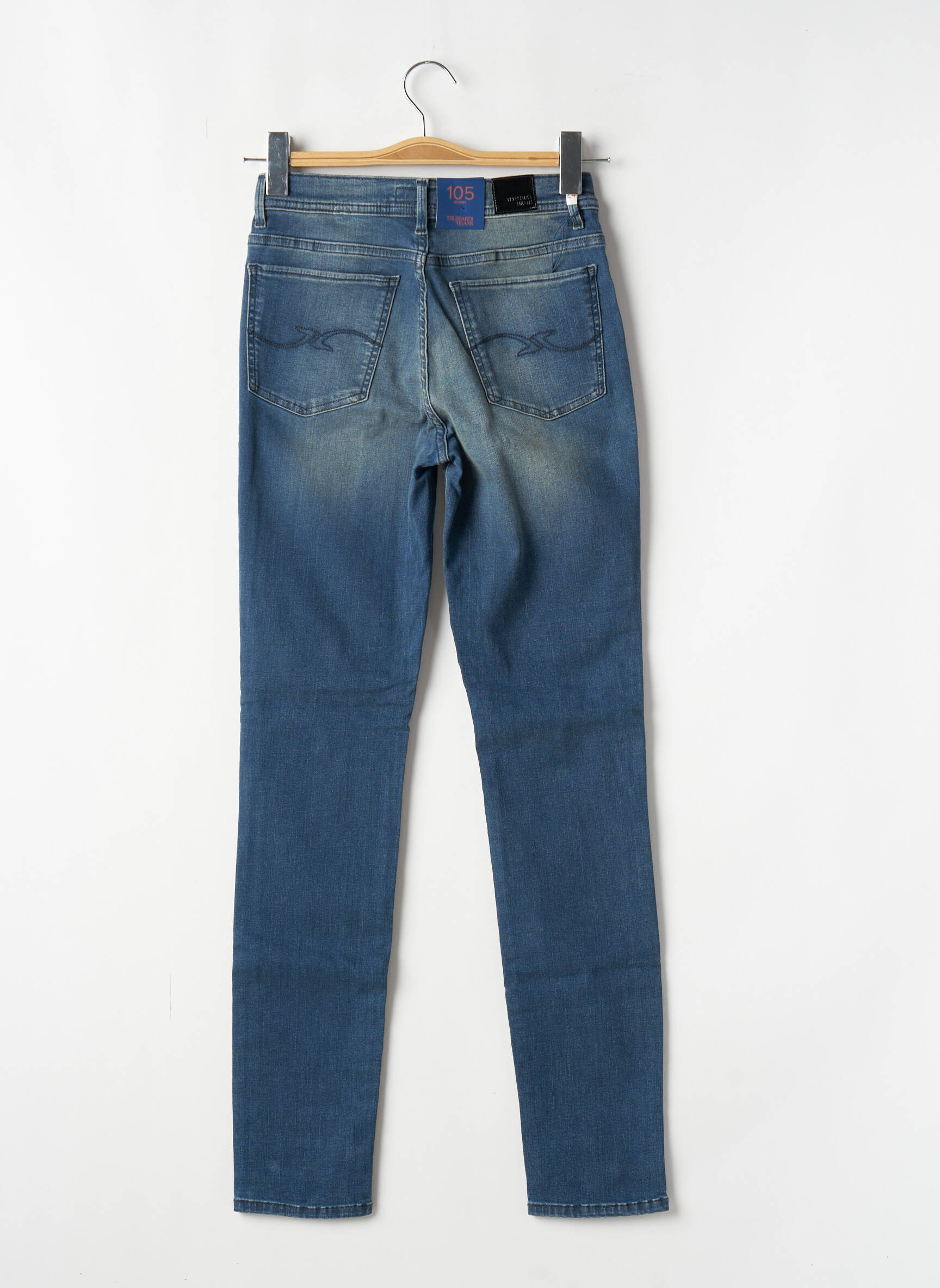 Lieknos džinsai aukšta talija aukšta talija mėlyna TRUSSARDI JEANS moteris