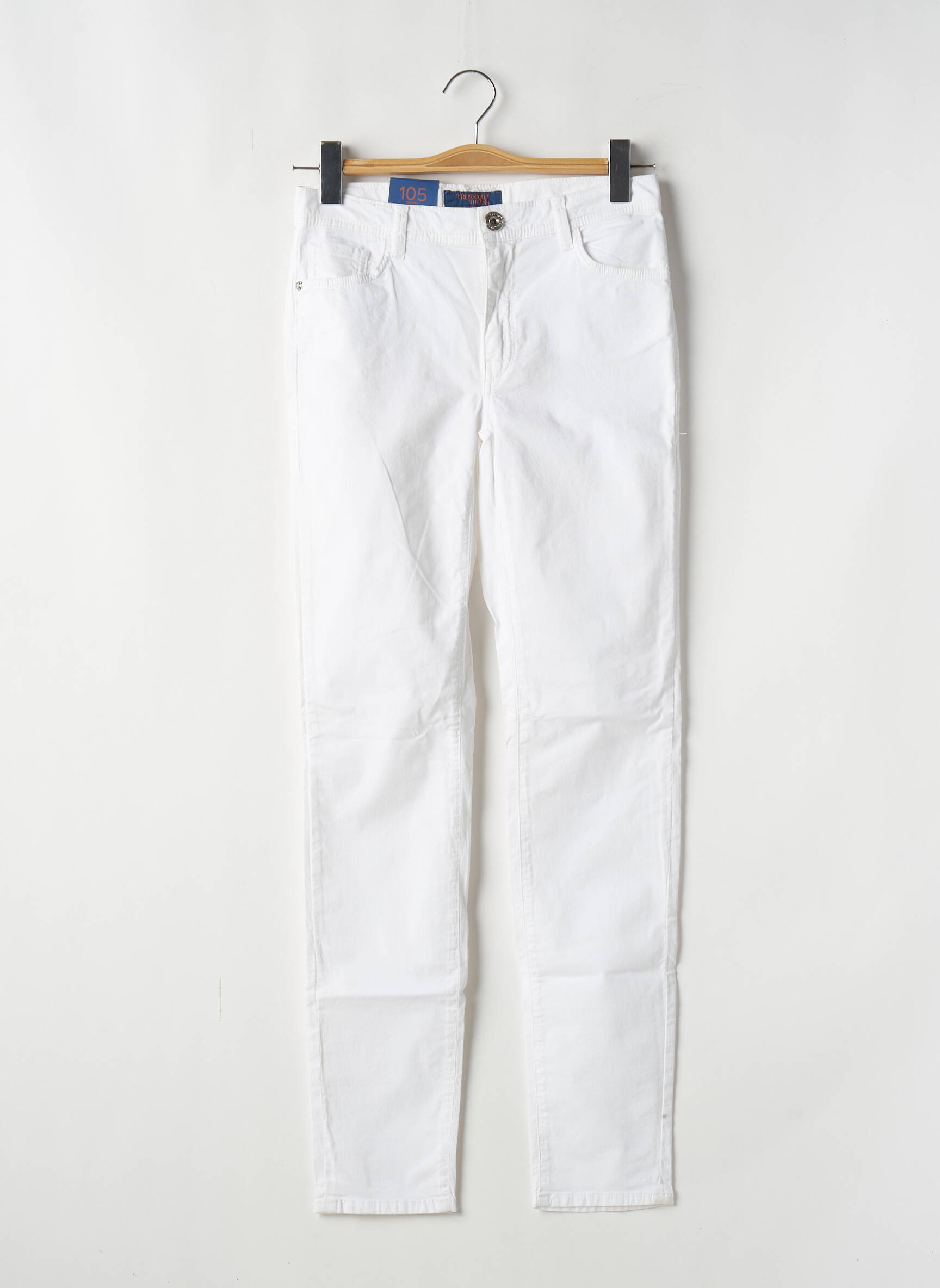 Lieknos kelnės aukšta talija aukšta talija baltas TRUSSARDI JEANS moteris