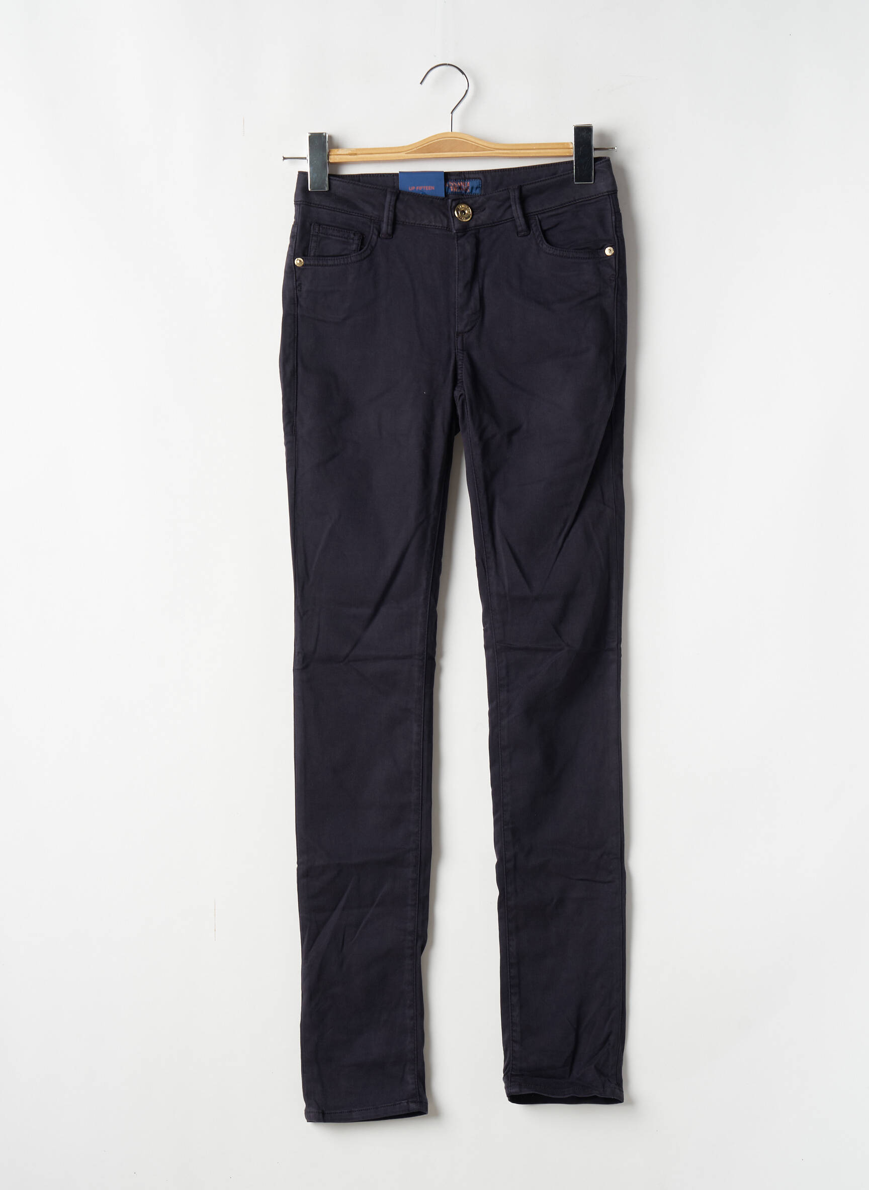 Lieknos kelnės aukšta talija aukšta talija mėlyna TRUSSARDI JEANS moteris