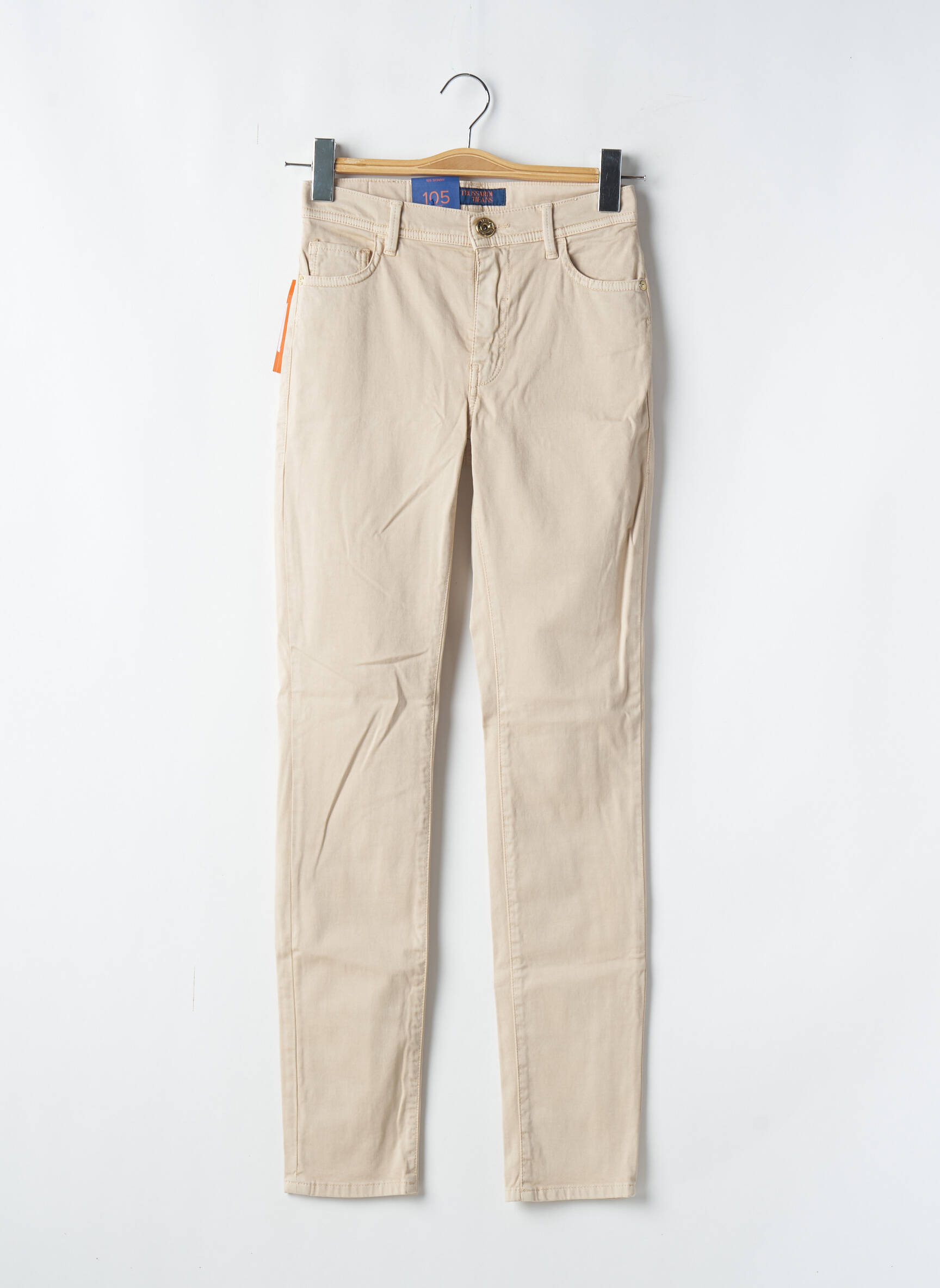 Lieknos kelnės aukšta talija aukšta talija bežinis TRUSSARDI JEANS moteris