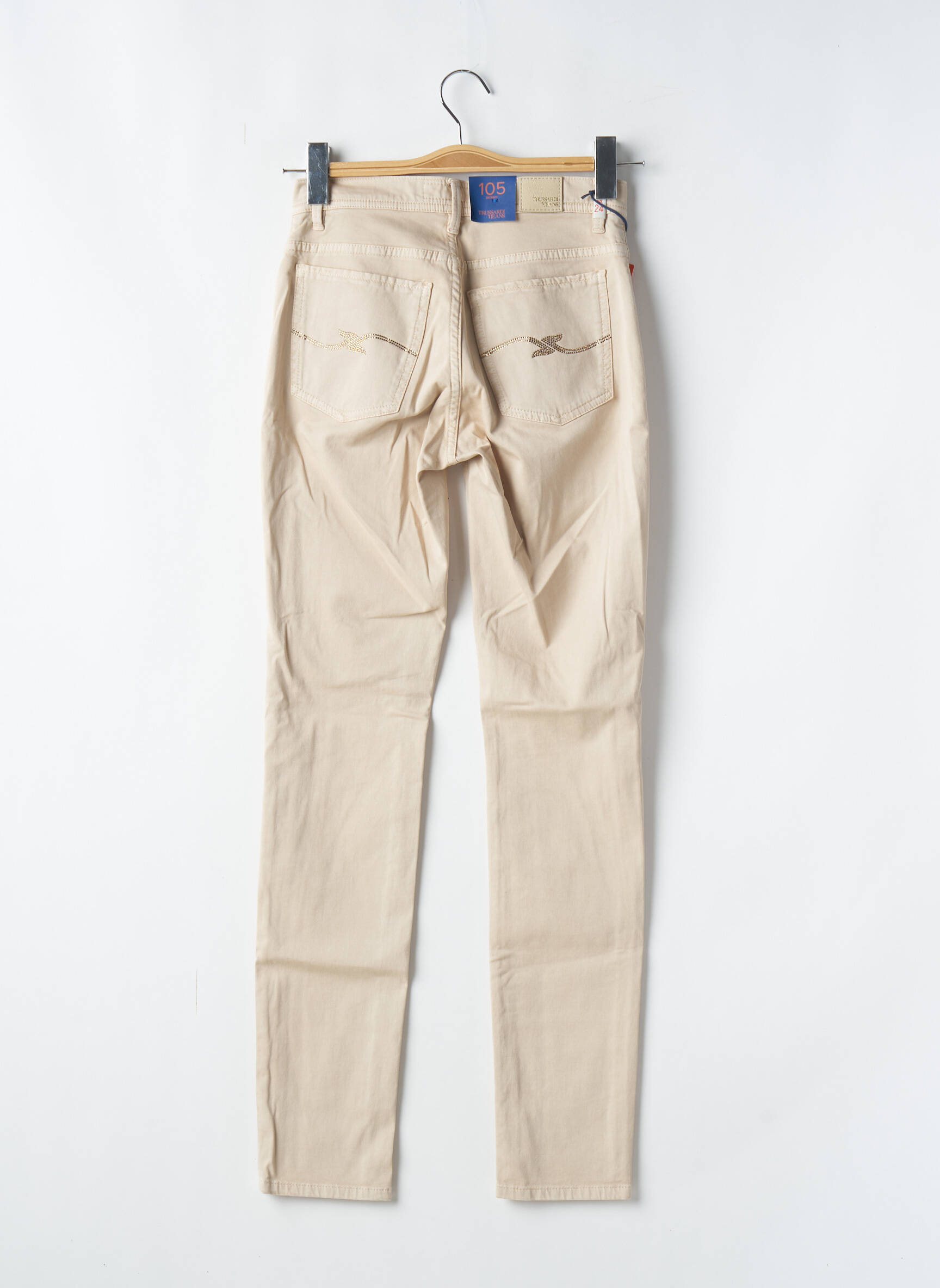 Lieknos kelnės aukšta talija aukšta talija bežinis TRUSSARDI JEANS moteris