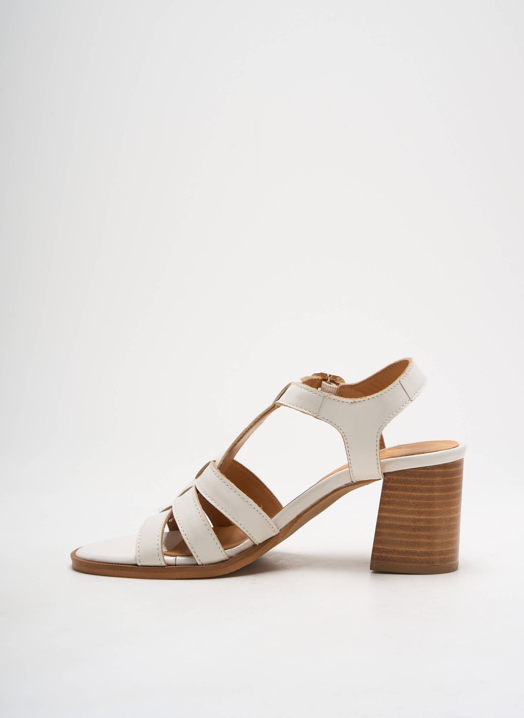 Sandalai/nu pėdos lygus medžiaga kulnas nuo 4 iki 6 cm baltas ALIWELL moteris