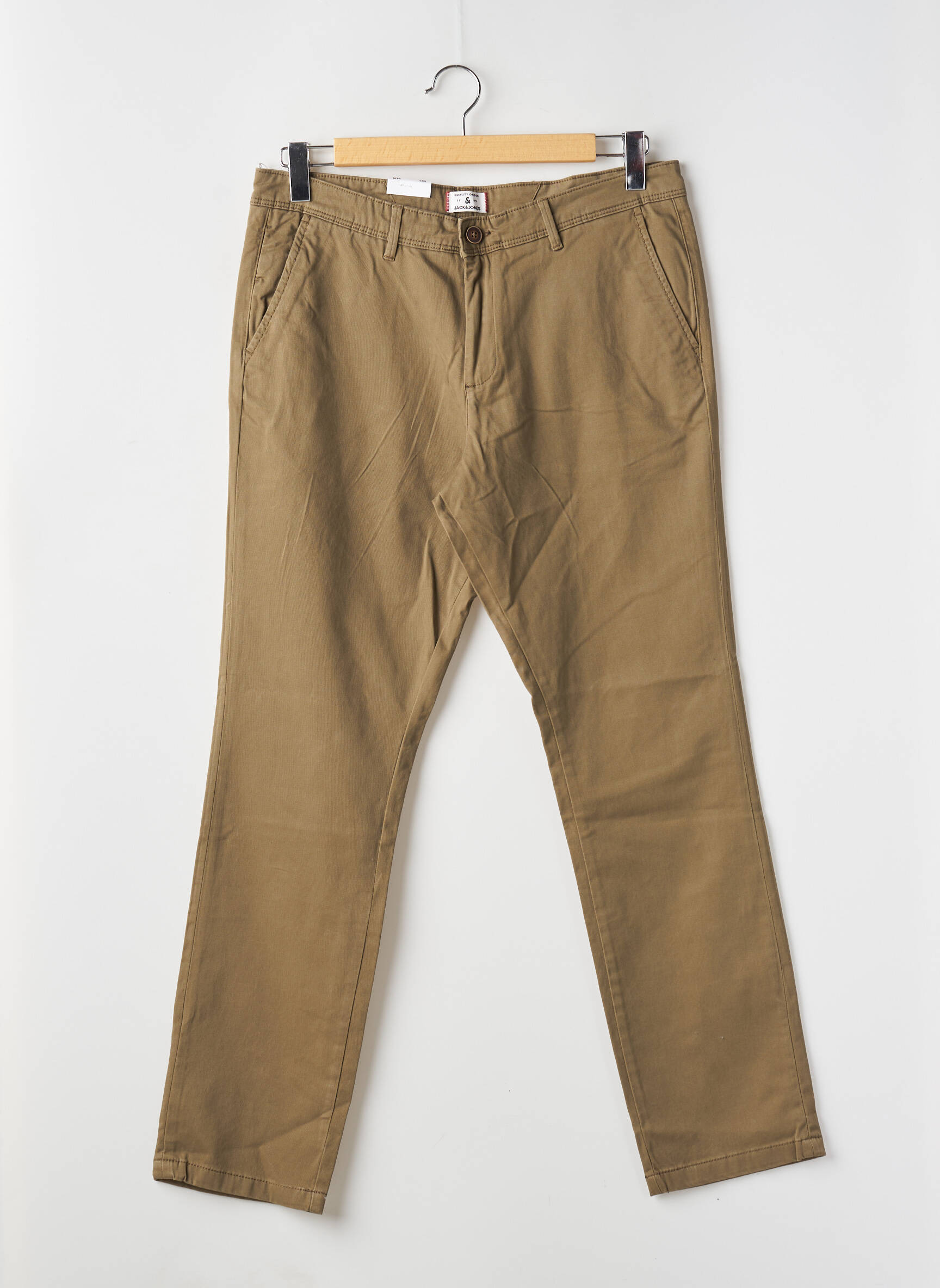 Chino kelnė popelinos audinys, kuris pasižymi lygiu ir tankiu paviršiumi. normala dydis rudas JACK & JONES vyras