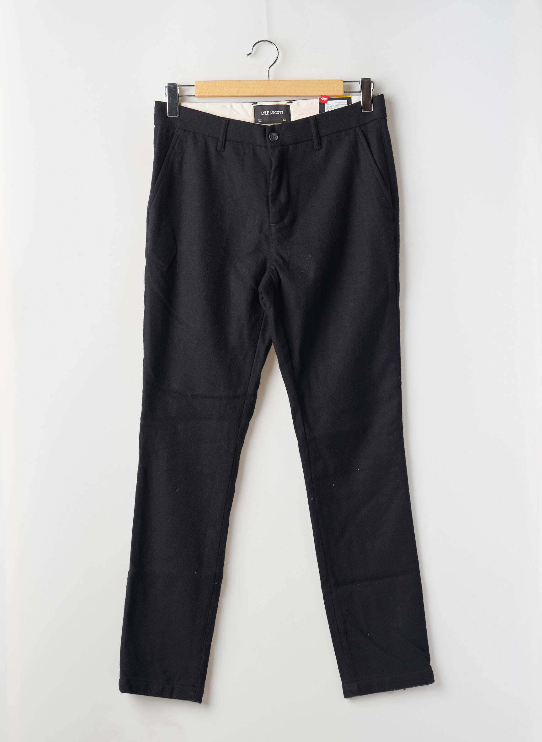 Chino kelnė chinamas audinys aukšta talija juodas LYLE & SCOTT vyras