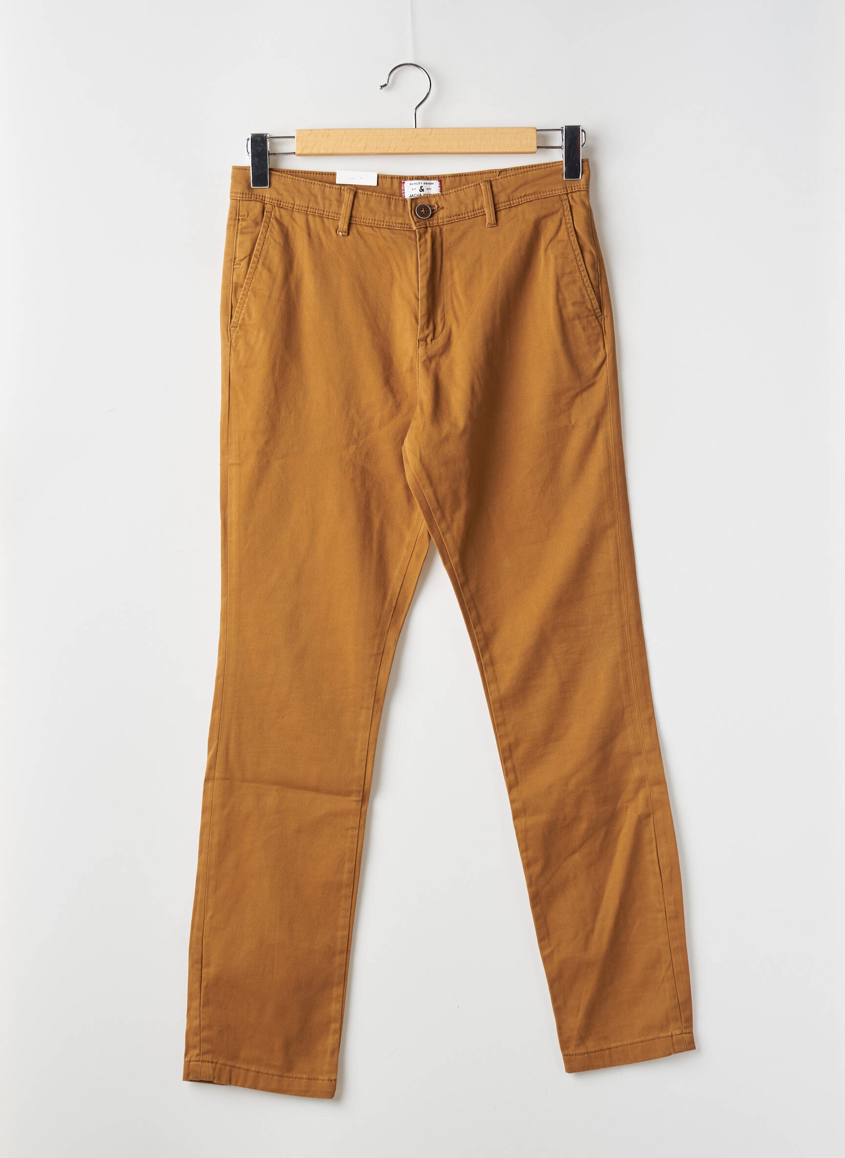 Chino kelnė popelinos audinys, kuris pasižymi lygiu ir tankiu paviršiumi. normala dydis geltona JACK & JONES vyras