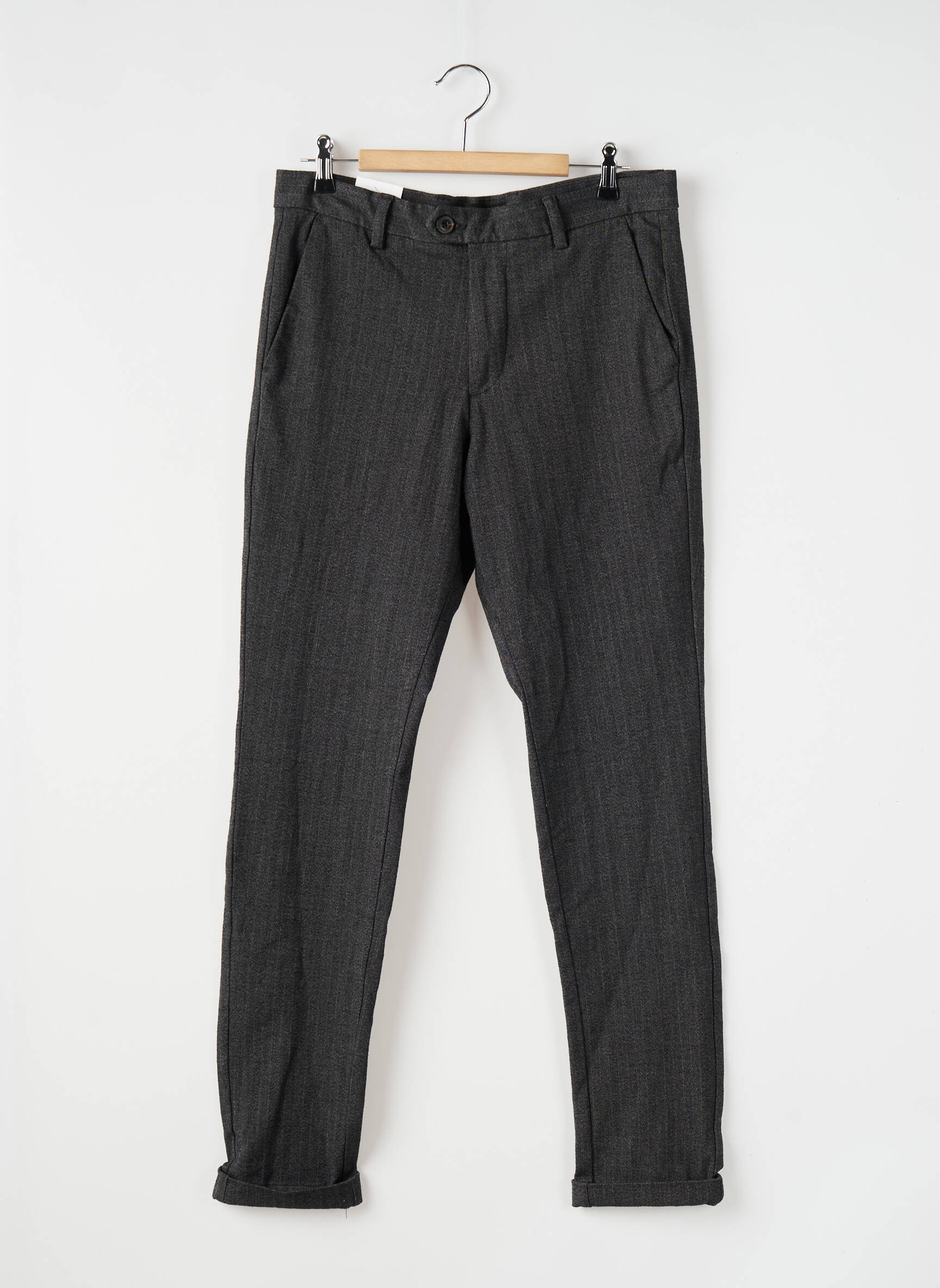 Chino kelnė chinamas audinys normala dydis pilka JACK & JONES vyras