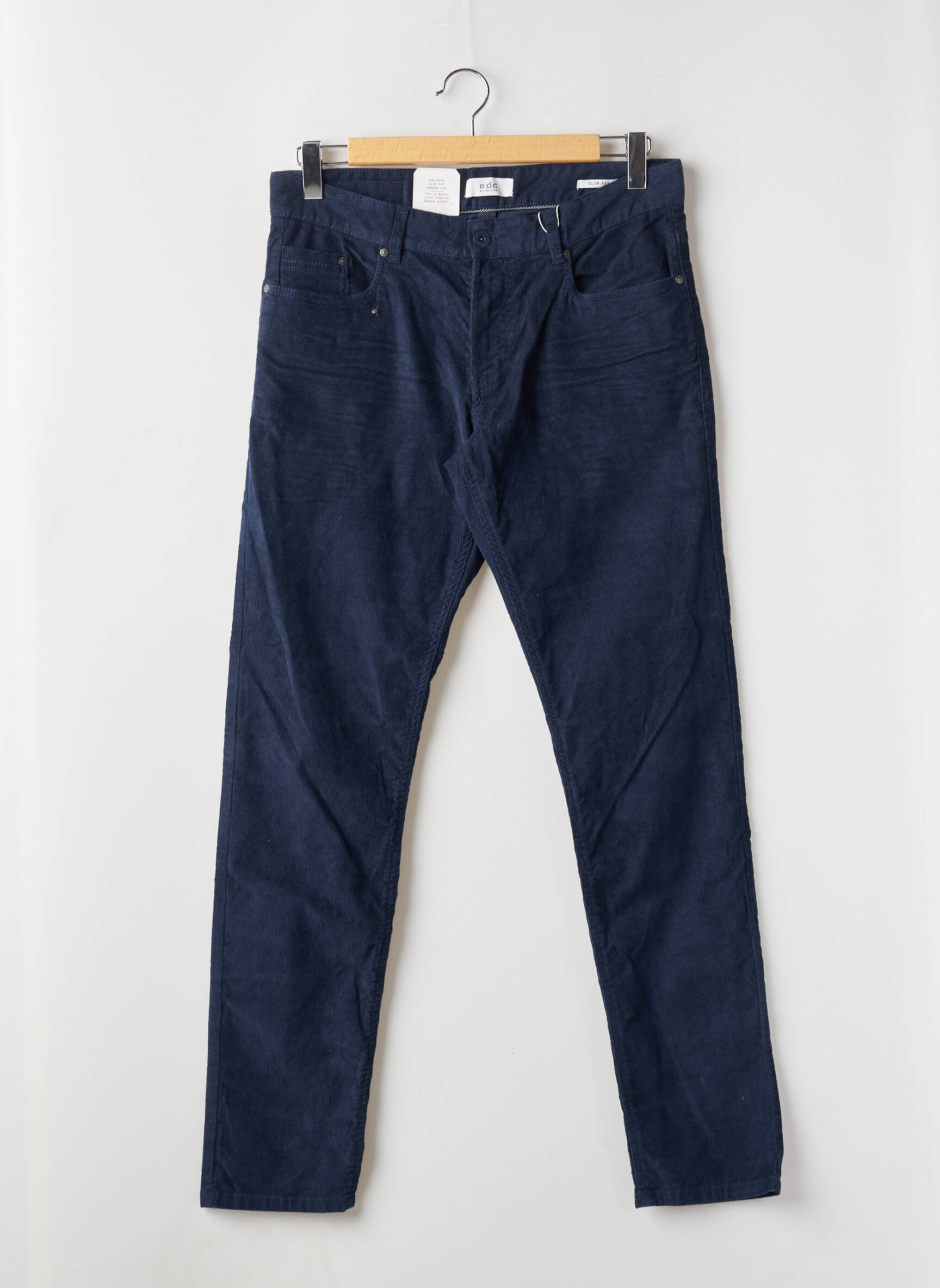 Lieknos kelnės aksomo audimas normala dydis mėlyna EDC vyras