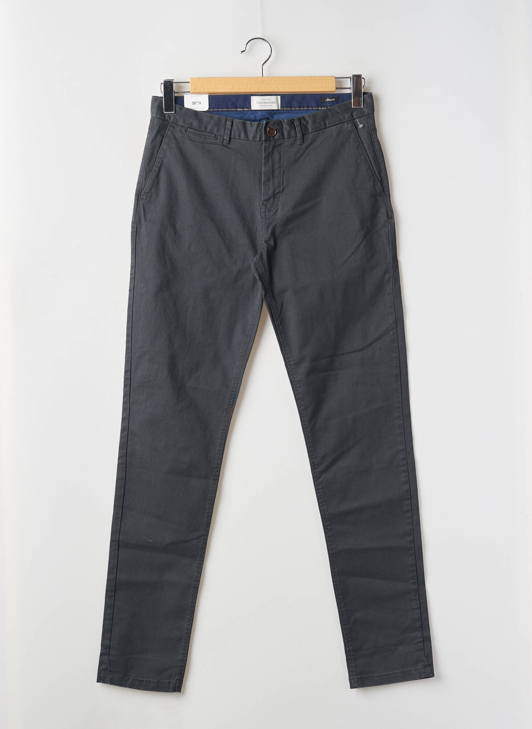 Chino kelnė popelinos audinys, kuris pasižymi lygiu ir tankiu paviršiumi. normala dydis pilka SCOTCH & SODA vyras