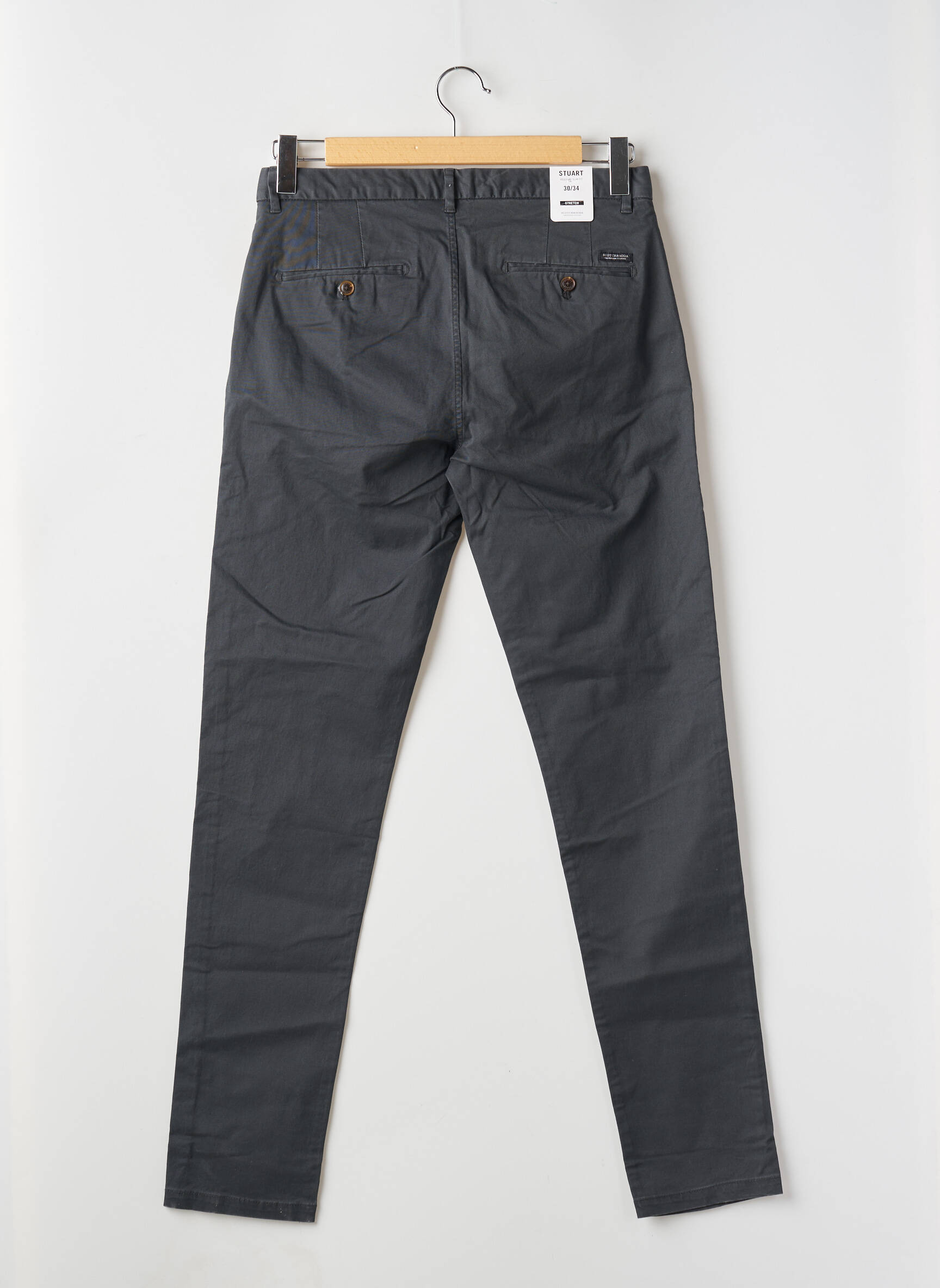 Chino kelnė popelinos audinys, kuris pasižymi lygiu ir tankiu paviršiumi. normala dydis pilka SCOTCH & SODA vyras