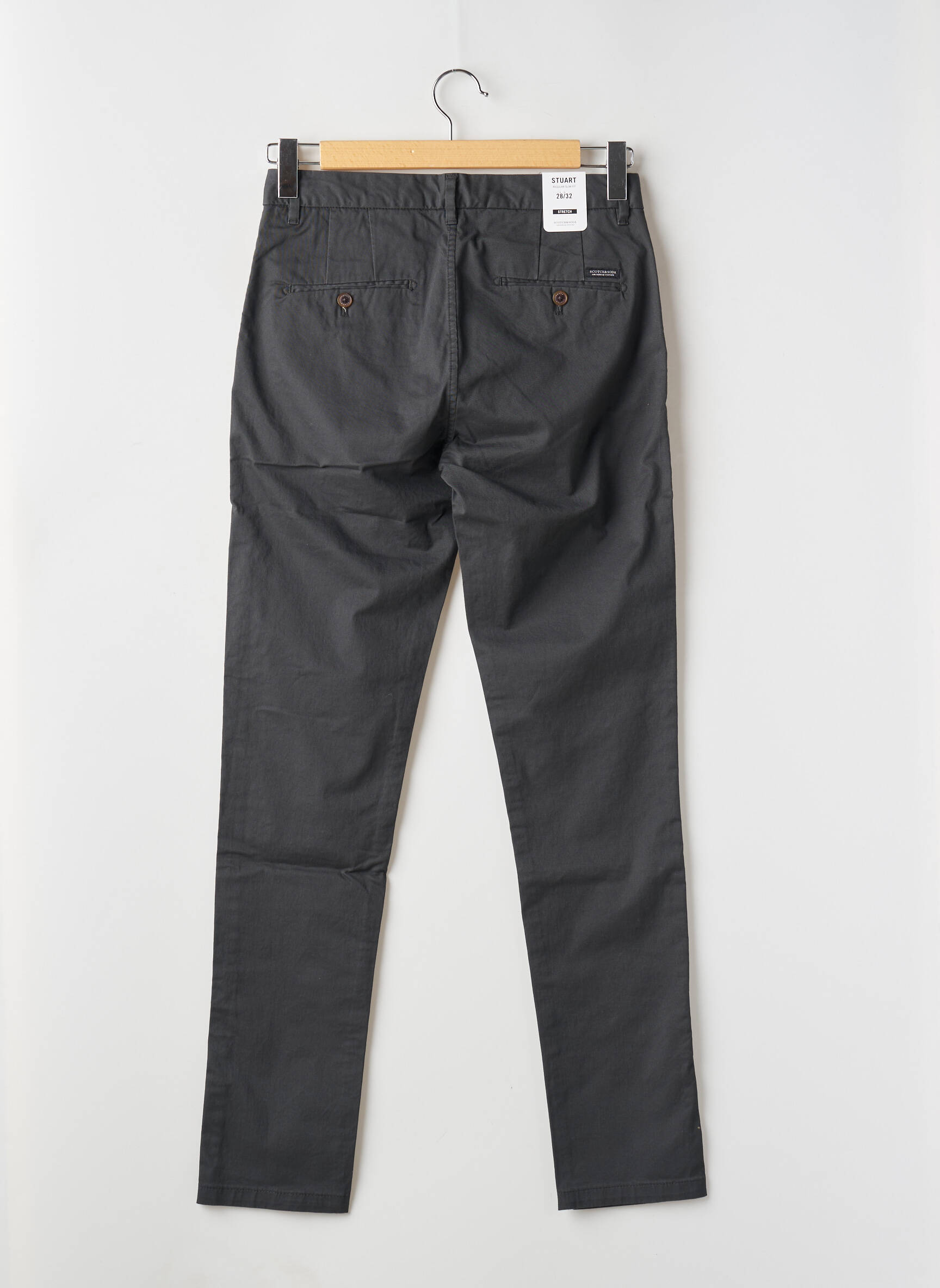 Chino kelnė popelinos audinys, kuris pasižymi lygiu ir tankiu paviršiumi. normala dydis pilka SCOTCH & SODA vyras