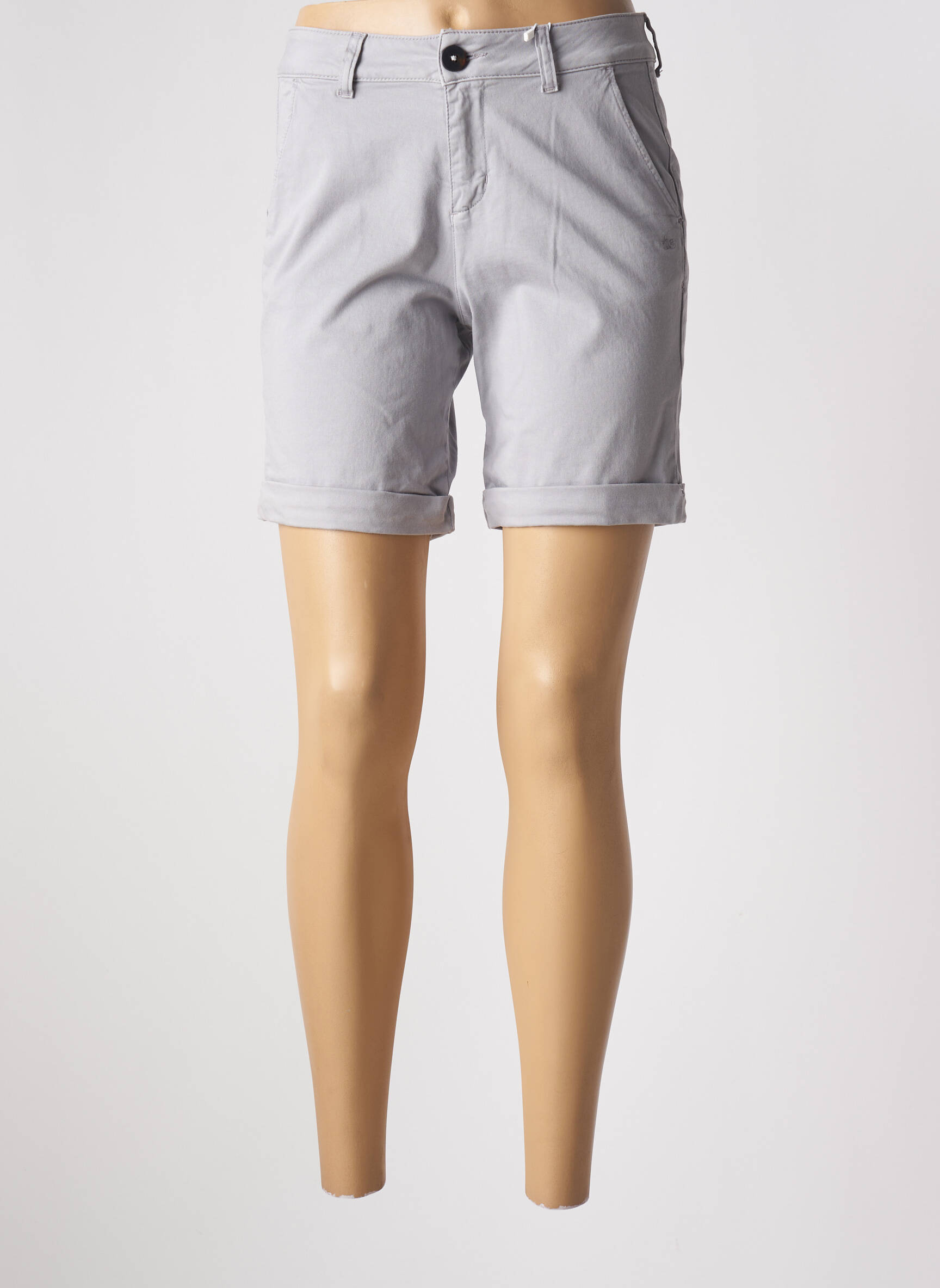 Šortas uždarymas su užtrauktuku po mygtuku uždengimu normala dydis pilka TBS moteris
